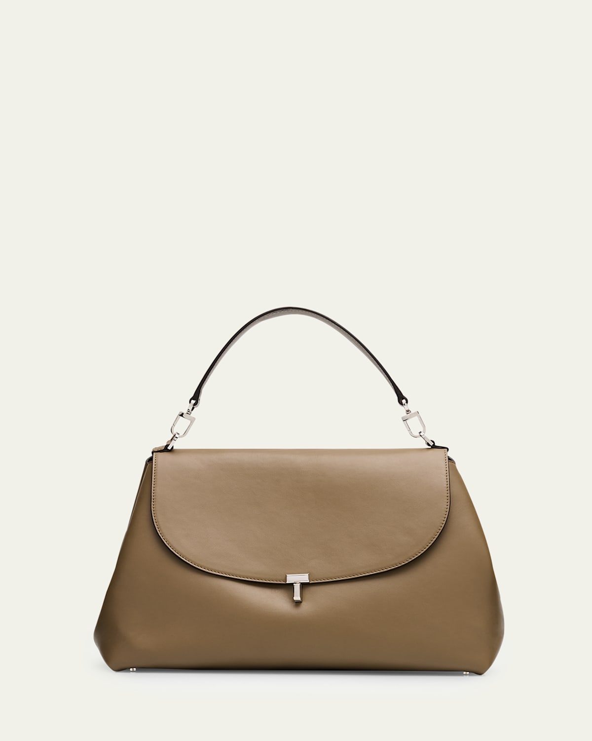 Totême T-lock Leather Satchel Bag In Brown