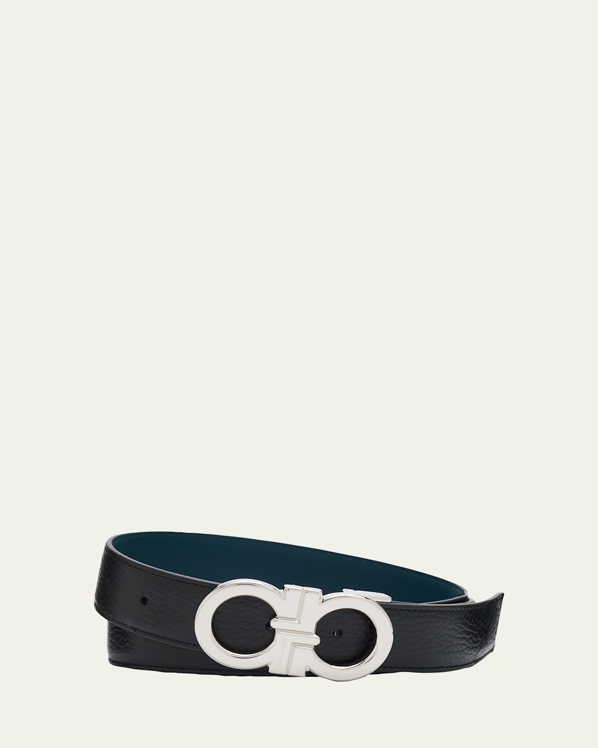 Ferragamo Men's Reversible Leather Gancini-Buckle Belt