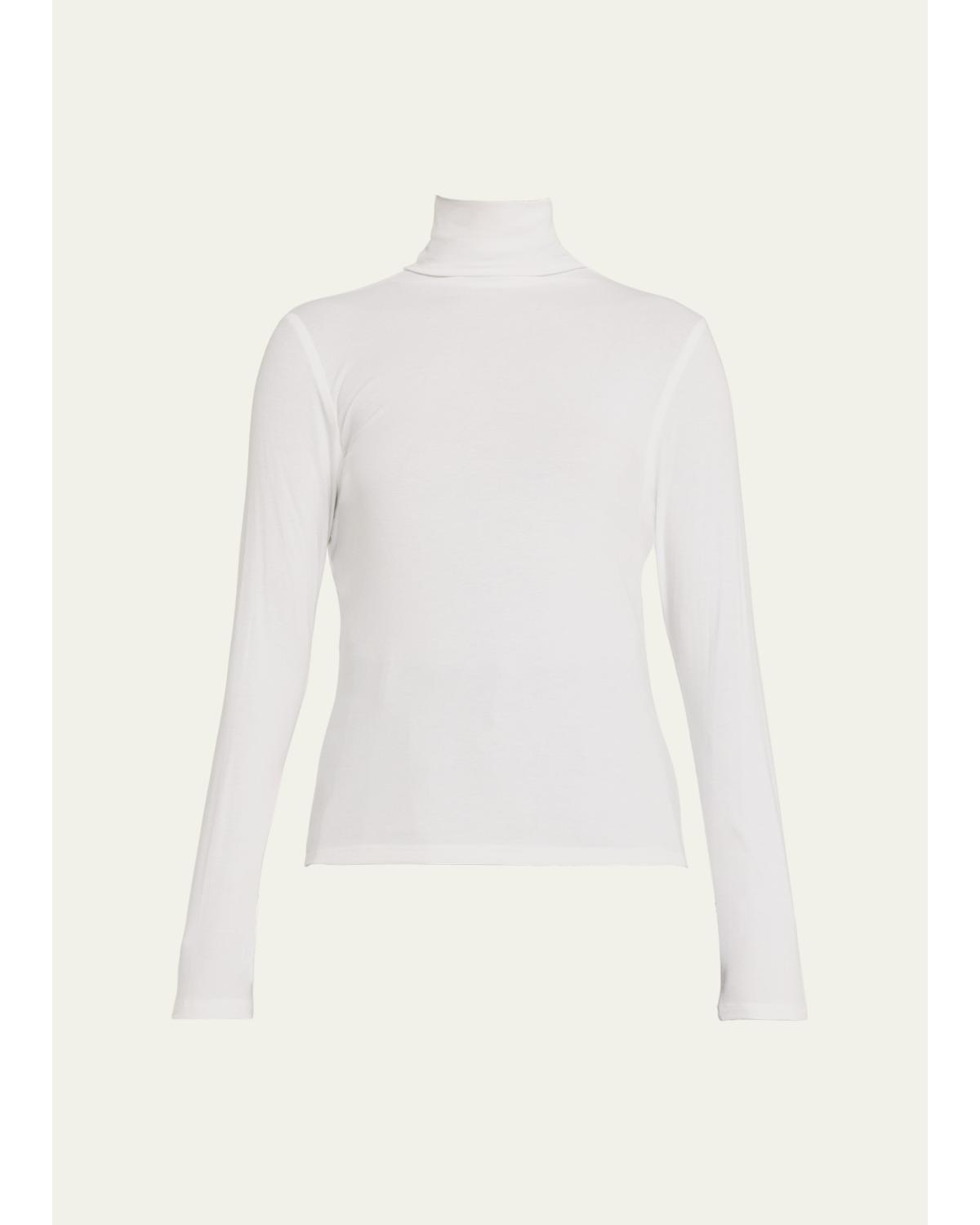 Vince Essential Long Sleeve Turtleneck In White