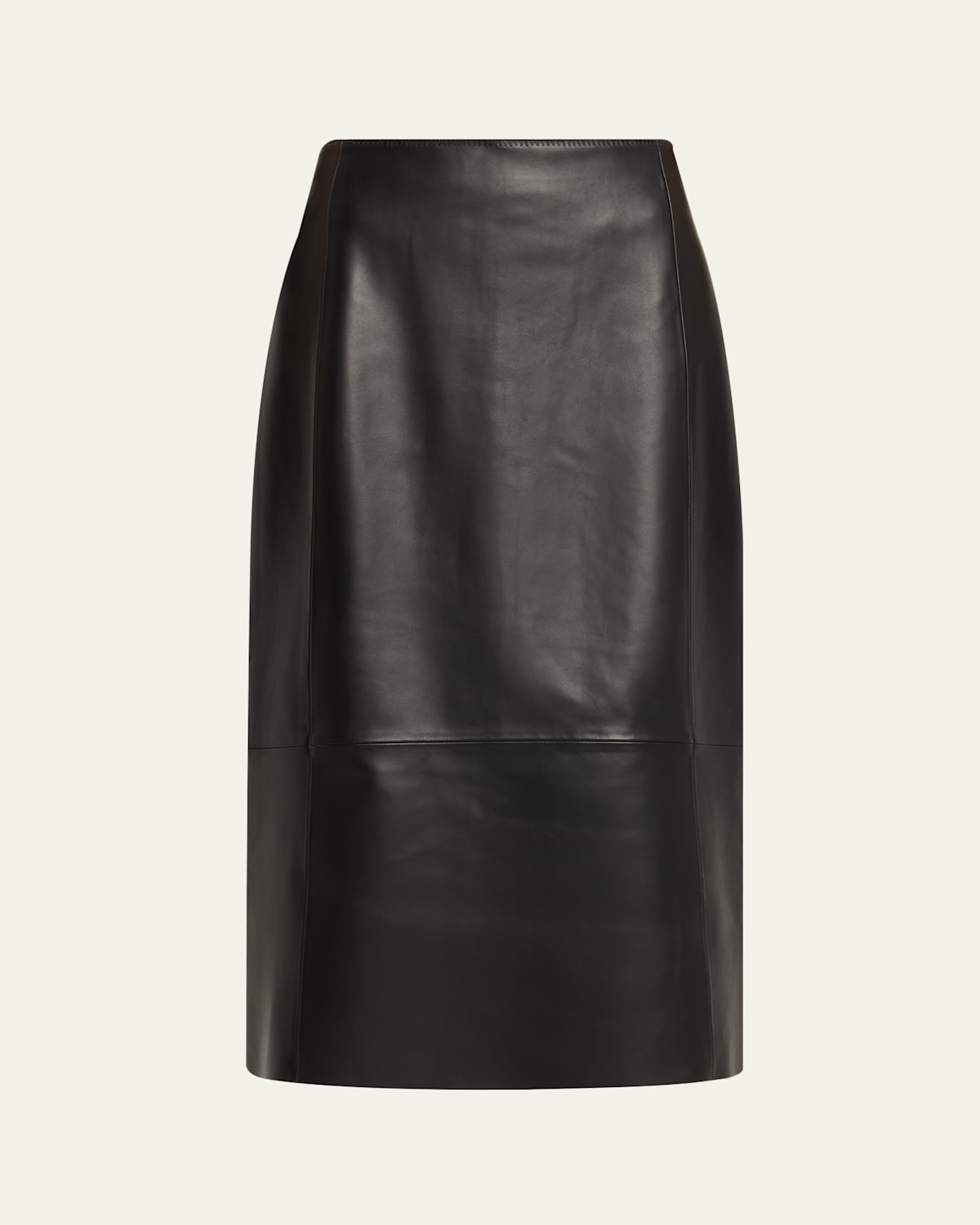 Vince Straight Leather Skirt In Black
