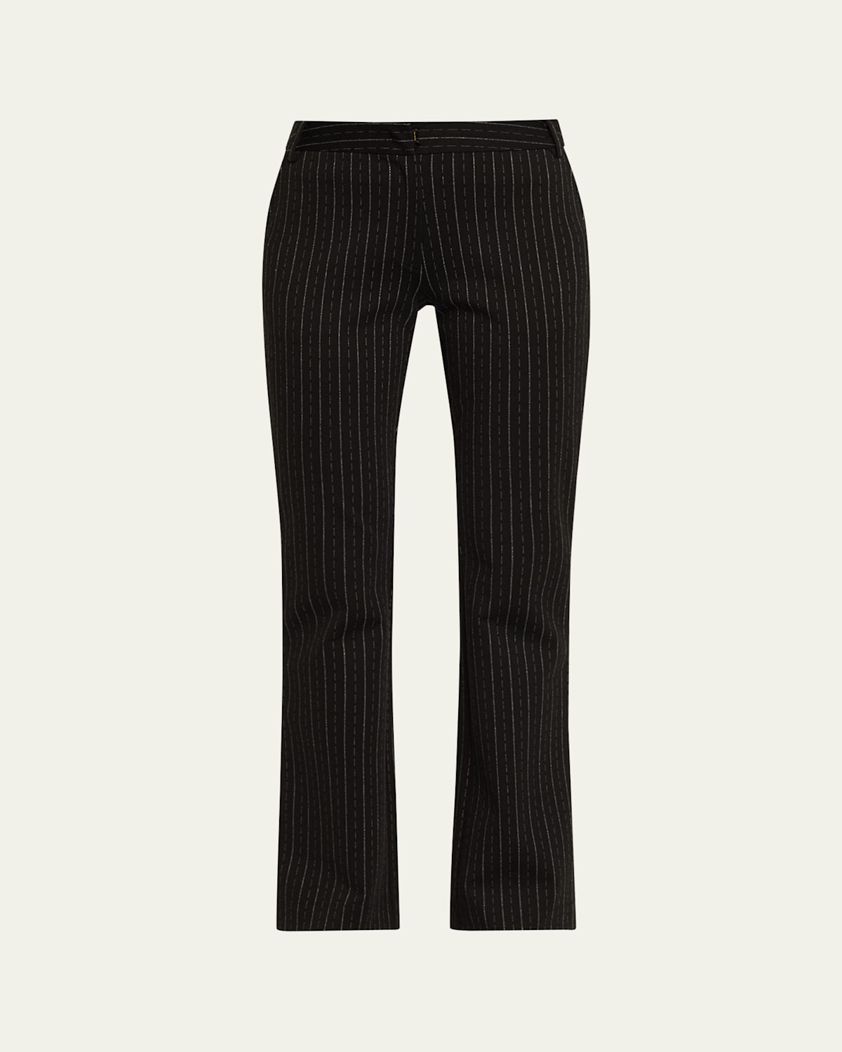 Diane Von Furstenberg Mason Pinstripe Slim Straight Pants In Black