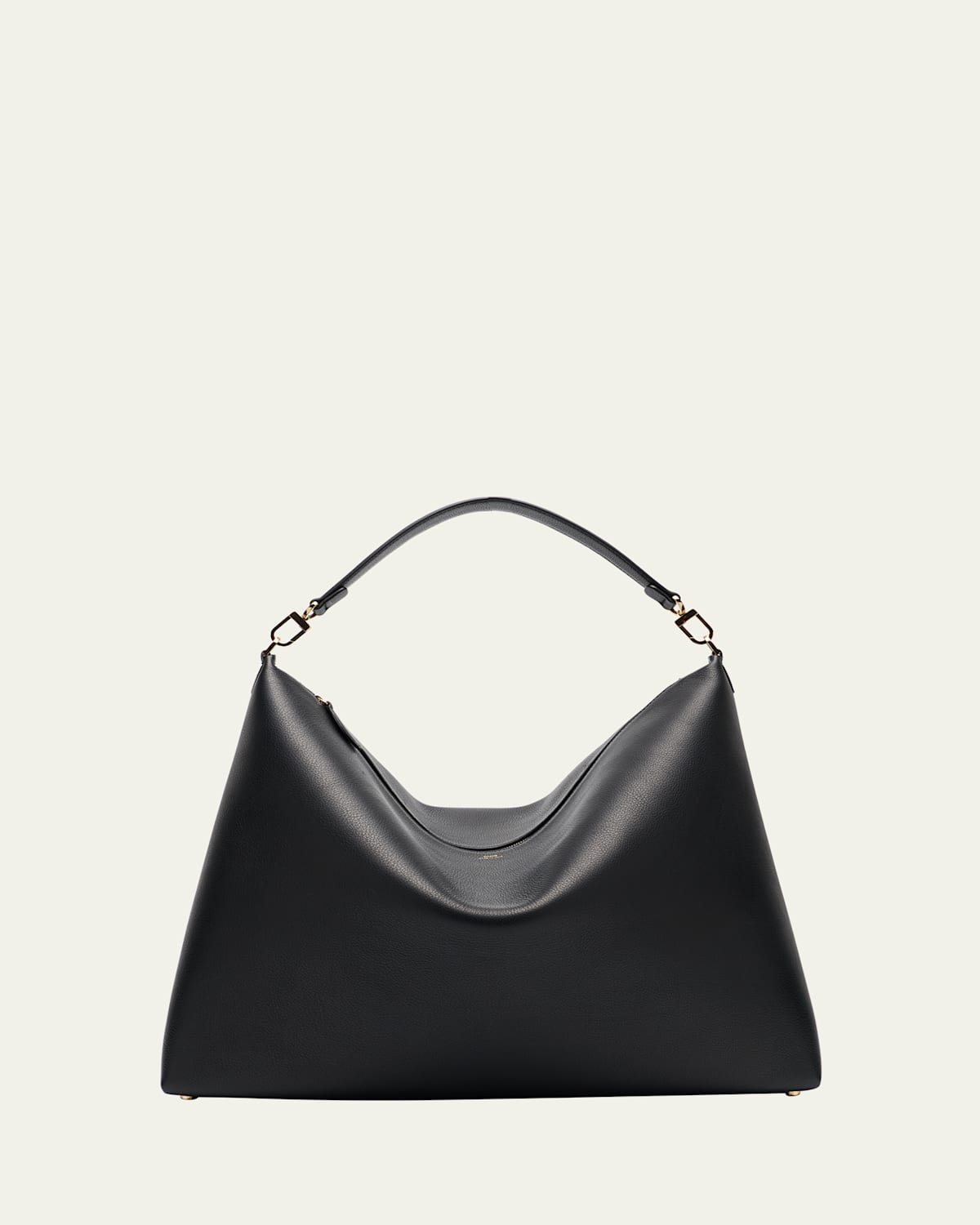 Totême Suede Leather Shoulder Bag With Detachable Handle In Black