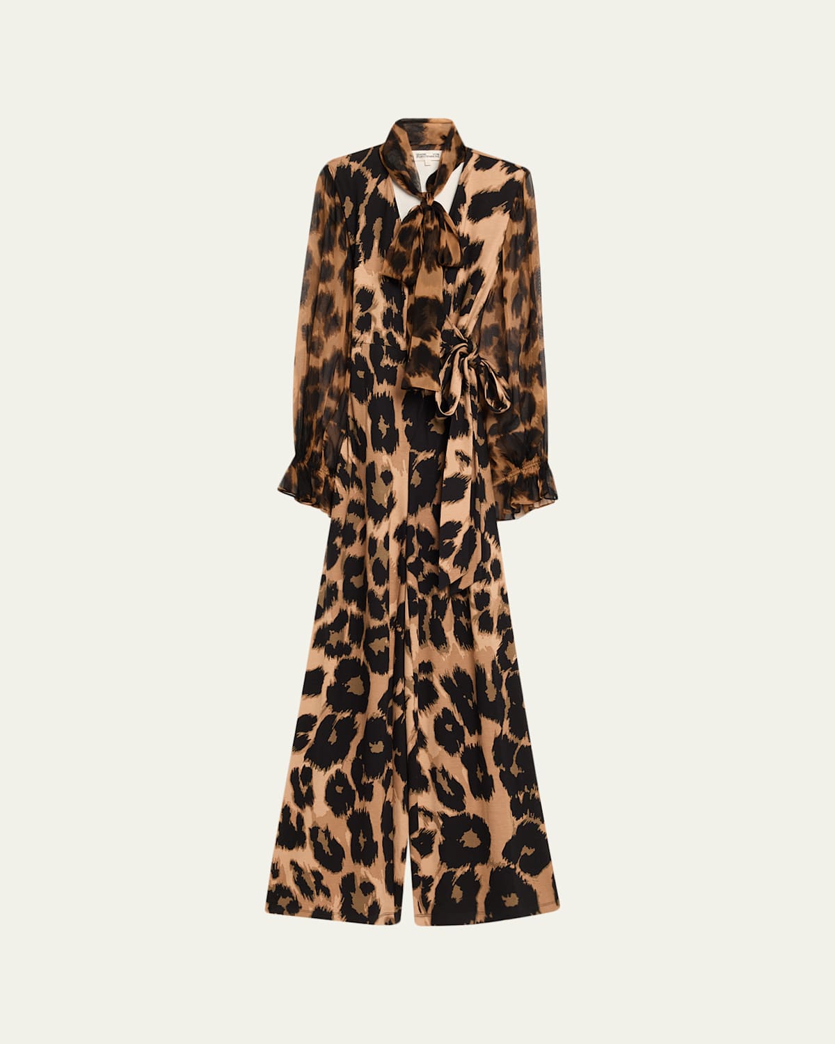 Diane Von Furstenberg Lucia Leopard-print Wrap Jumpsuit In Multi