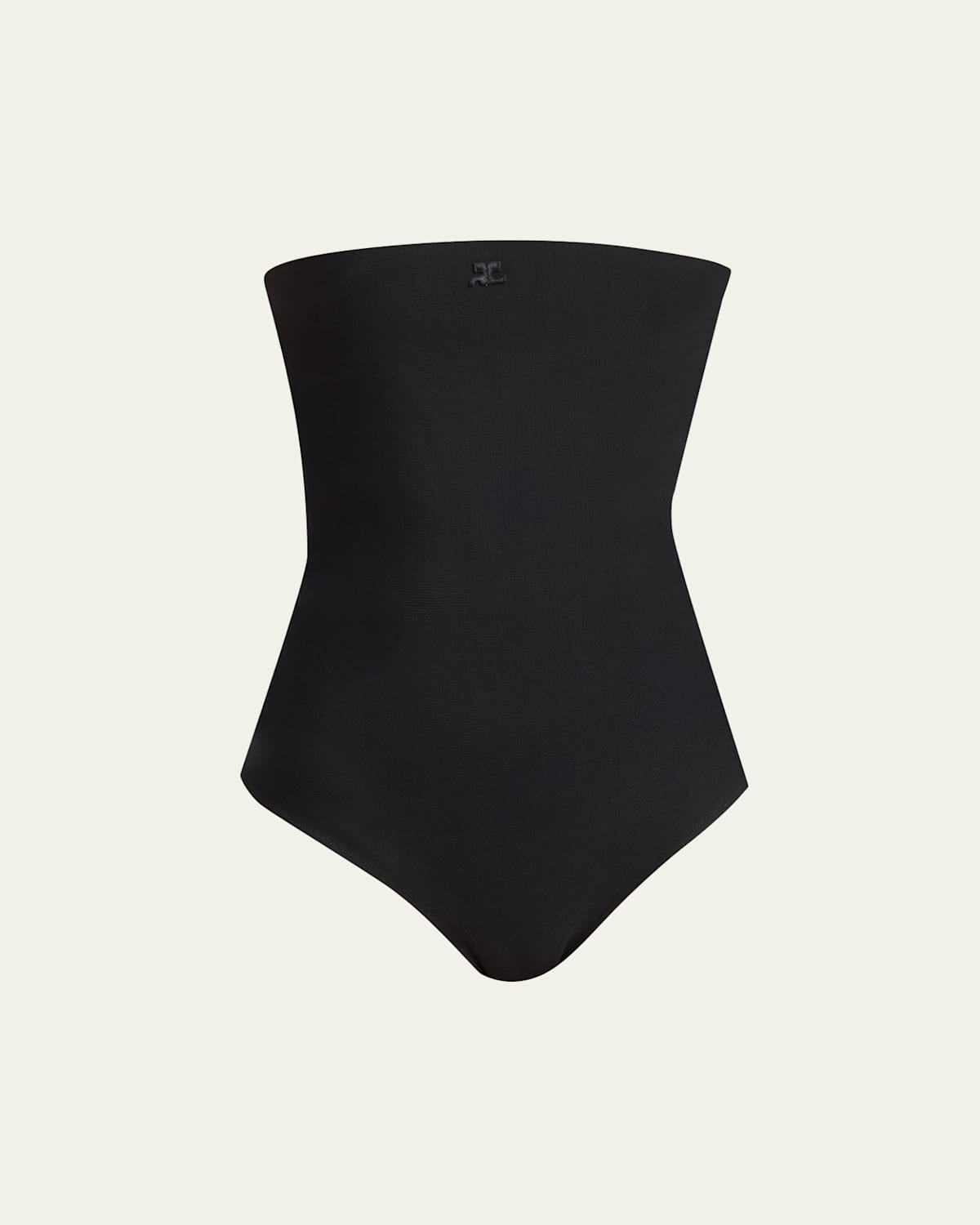 Courrèges Strapless Bustier Bodysuit In Black