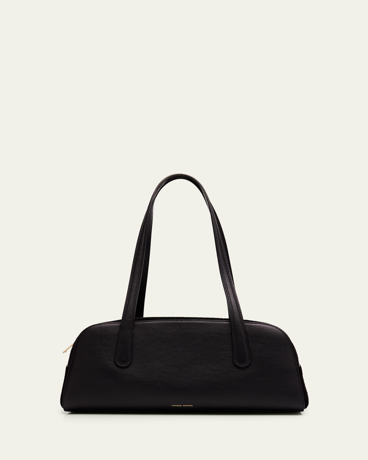 Mansur Gavriel Helios Leather & Suede East-west Shoulder Bag In Black
