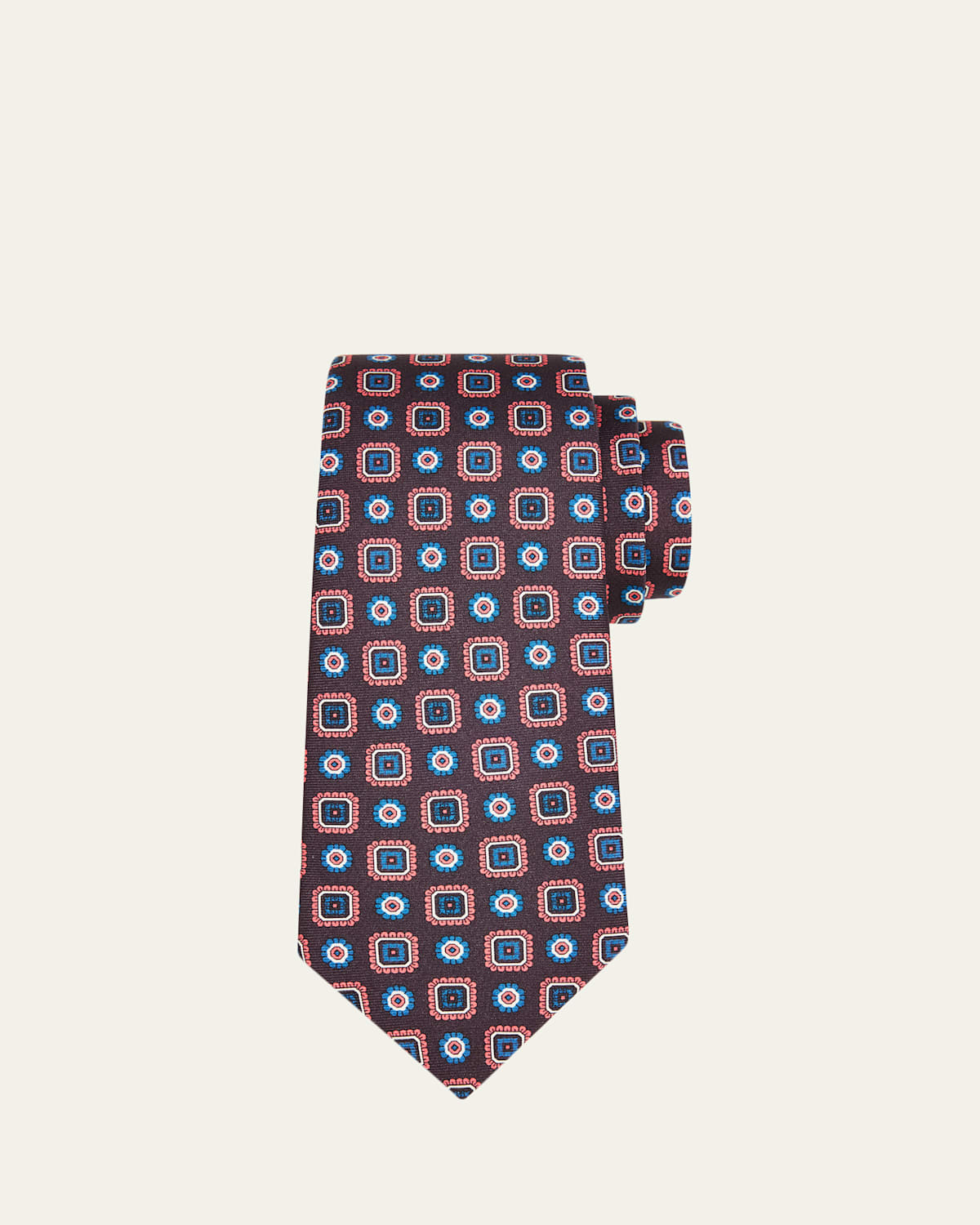 Kiton Men's Multi-Medallion Silk 7-Fold Tie