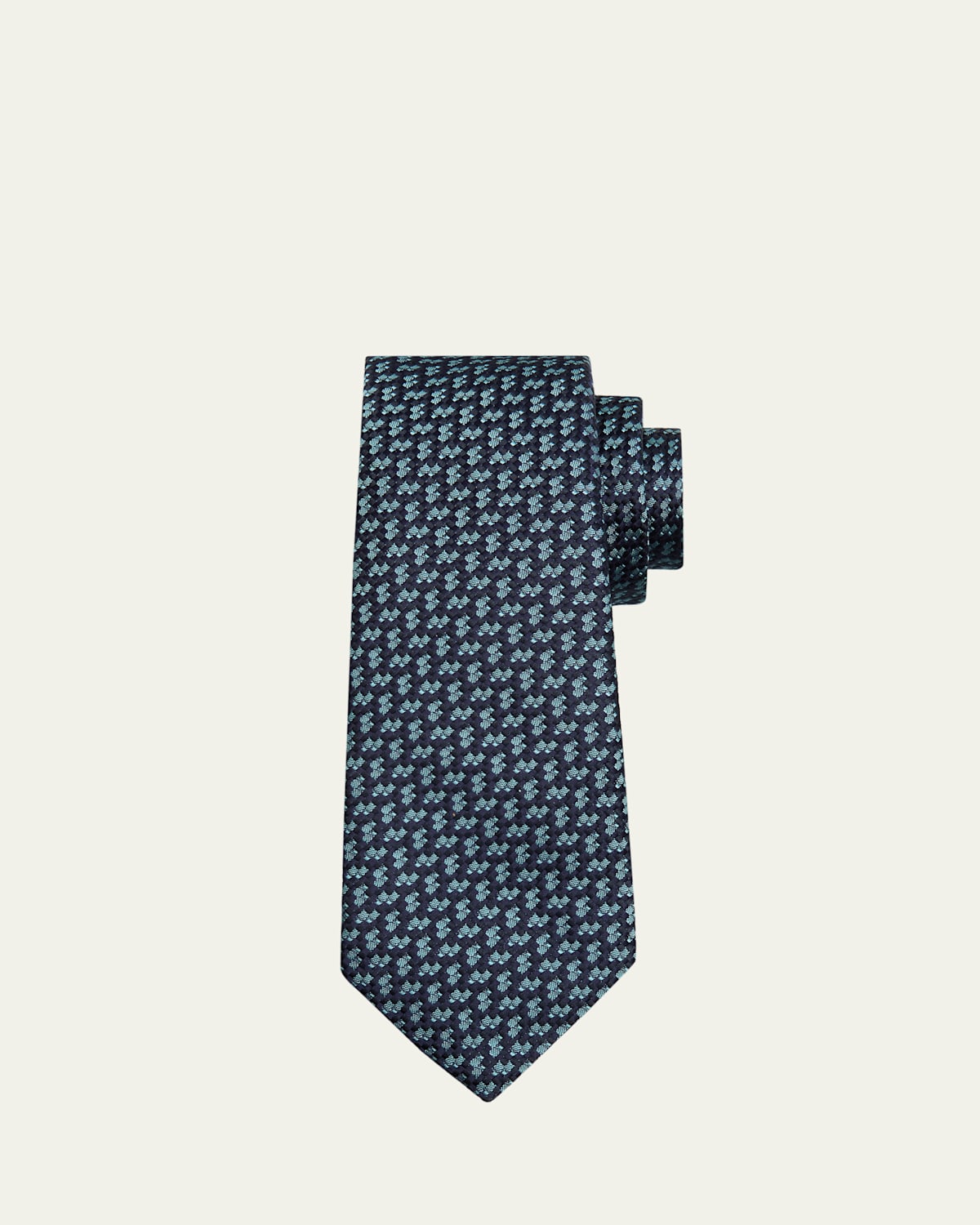 Kiton Men's Abstract Woven Silk 7-Fold Tie