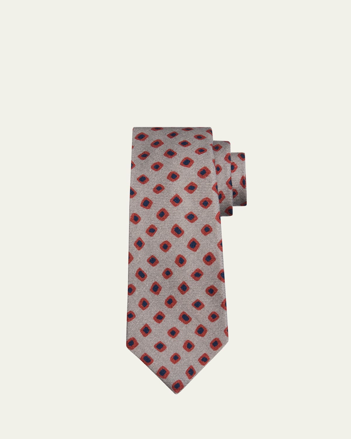 Kiton Men's Abstract-Print Silk 7-Fold Tie | Thumbnail 4 Kiton Men's Abstract-Print Silk 7-Fold Tie | Thumbnail 4