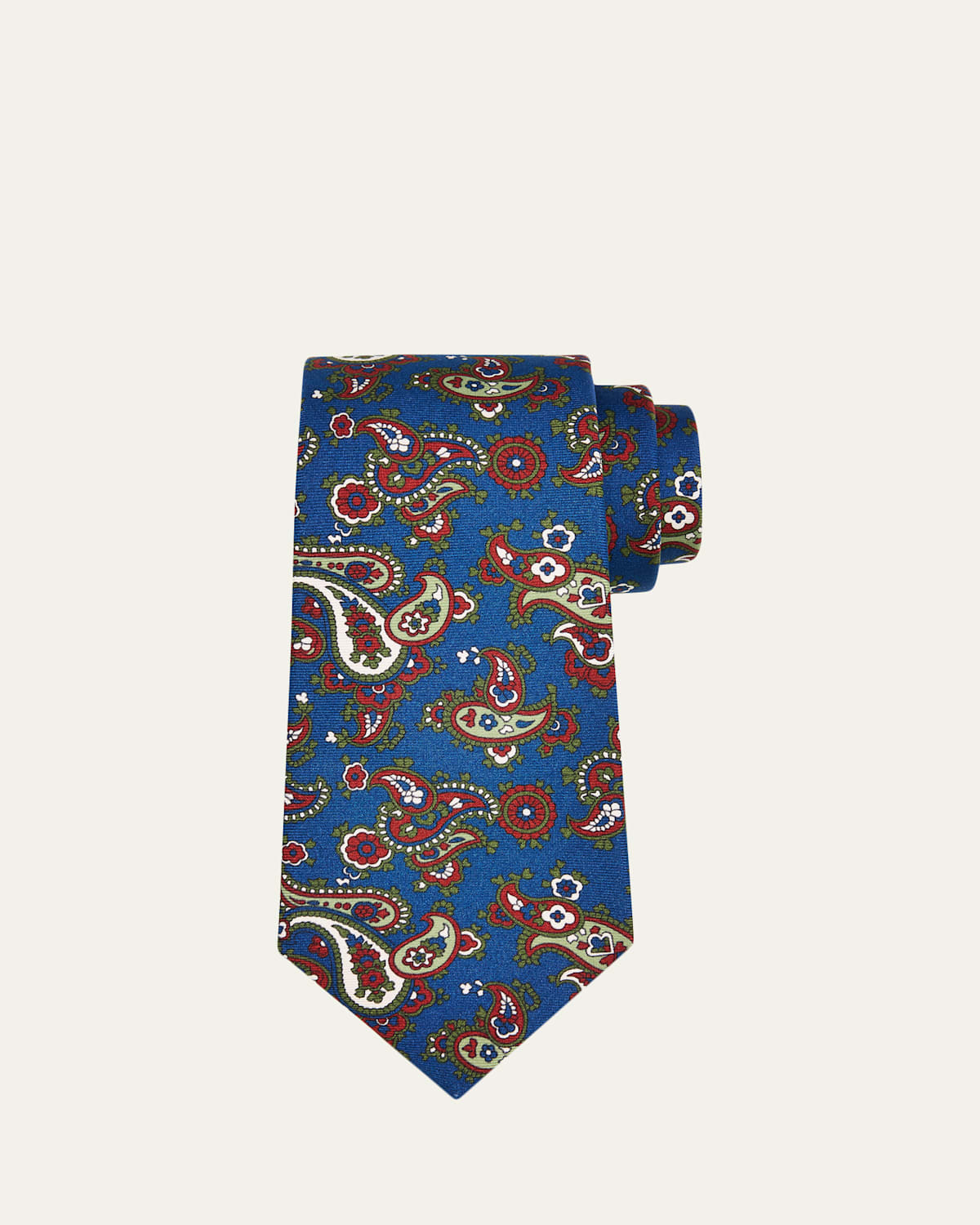 Kiton Men's Maxi-Paisley Silk 7-Fold Tie
