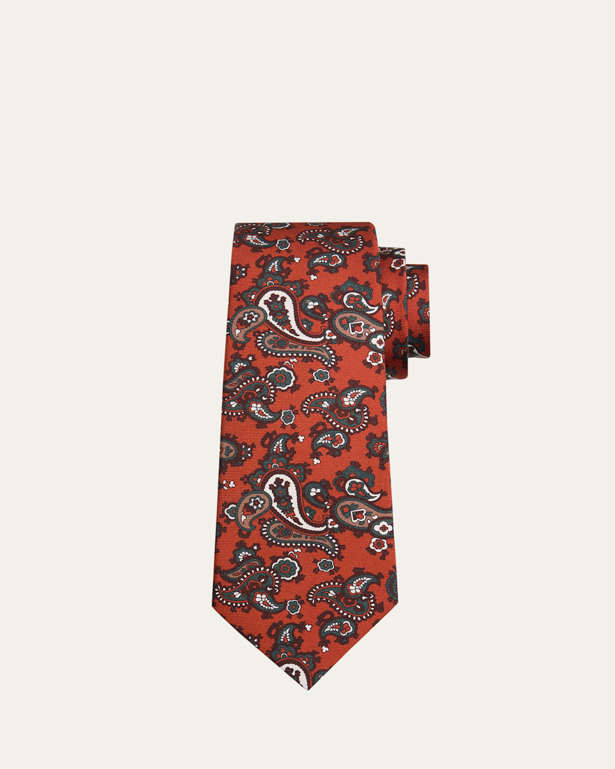 Kiton Men's Paisley Silk 7-Fold Tie