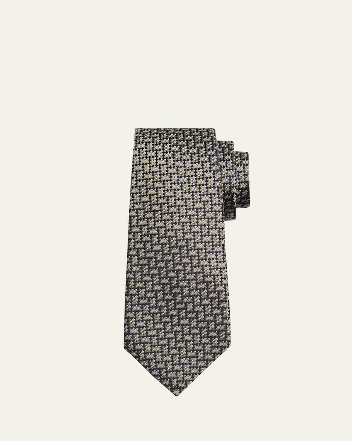 Kiton Men's Abstract Woven Silk 7-Fold Tie