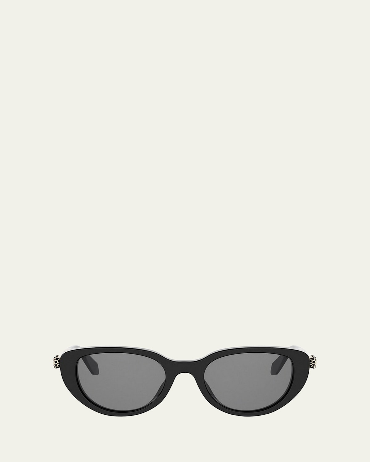 Bvlgari Serpenti Forever Oval Acetate & Metal Sunglasses In Black