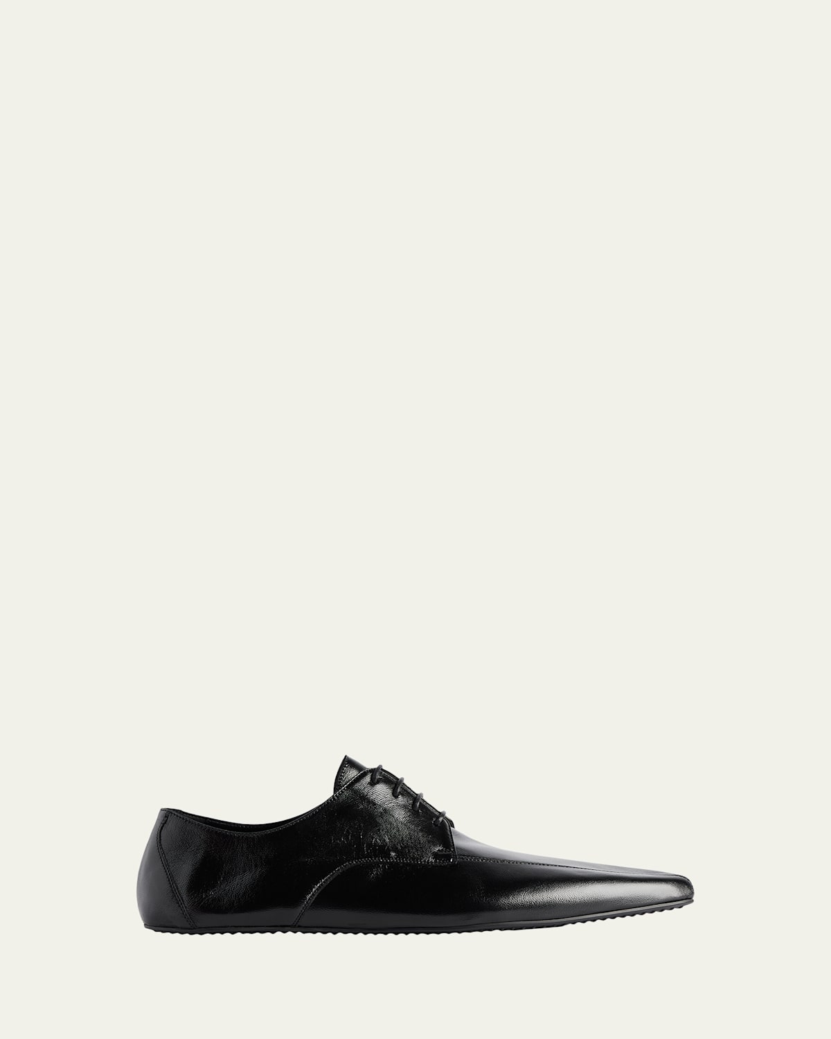 Balenciaga Men's Hyperflat Leather Square-toe Derby Shoes In Black