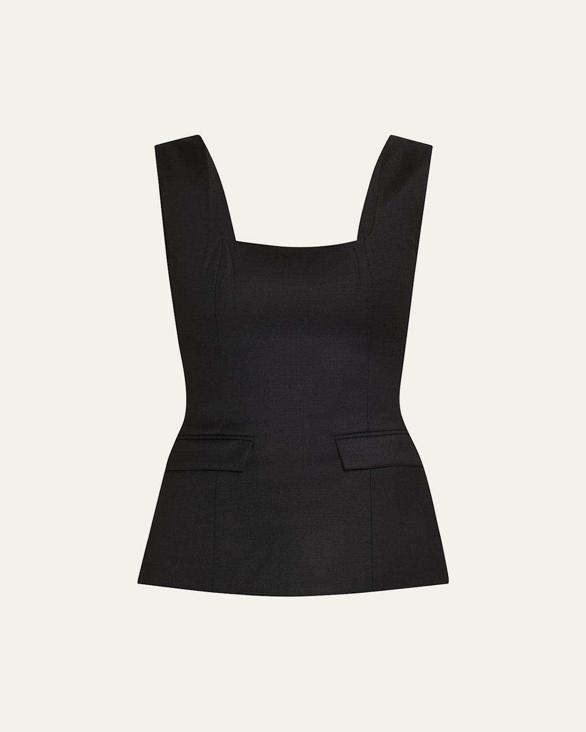 Anna Quan Felicity Sleeveless Wool Top In Black