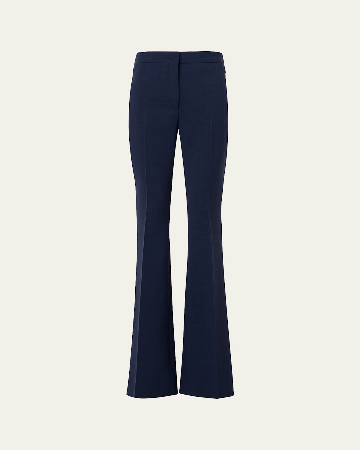 Akris Farida Stretch Wool Bootcut Trousers In Blue
