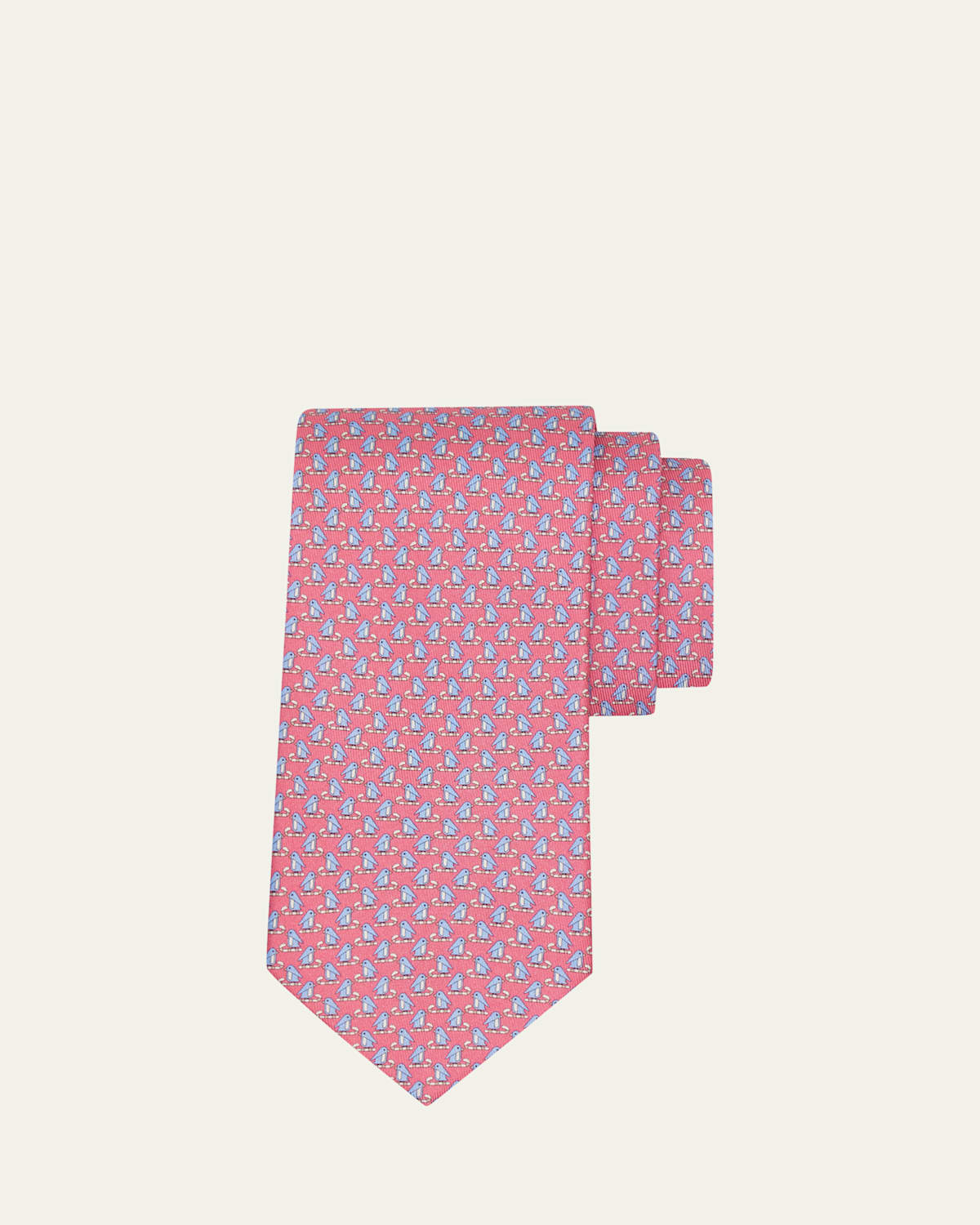 Ferragamo Men's Penguin on Sled Silk Tie