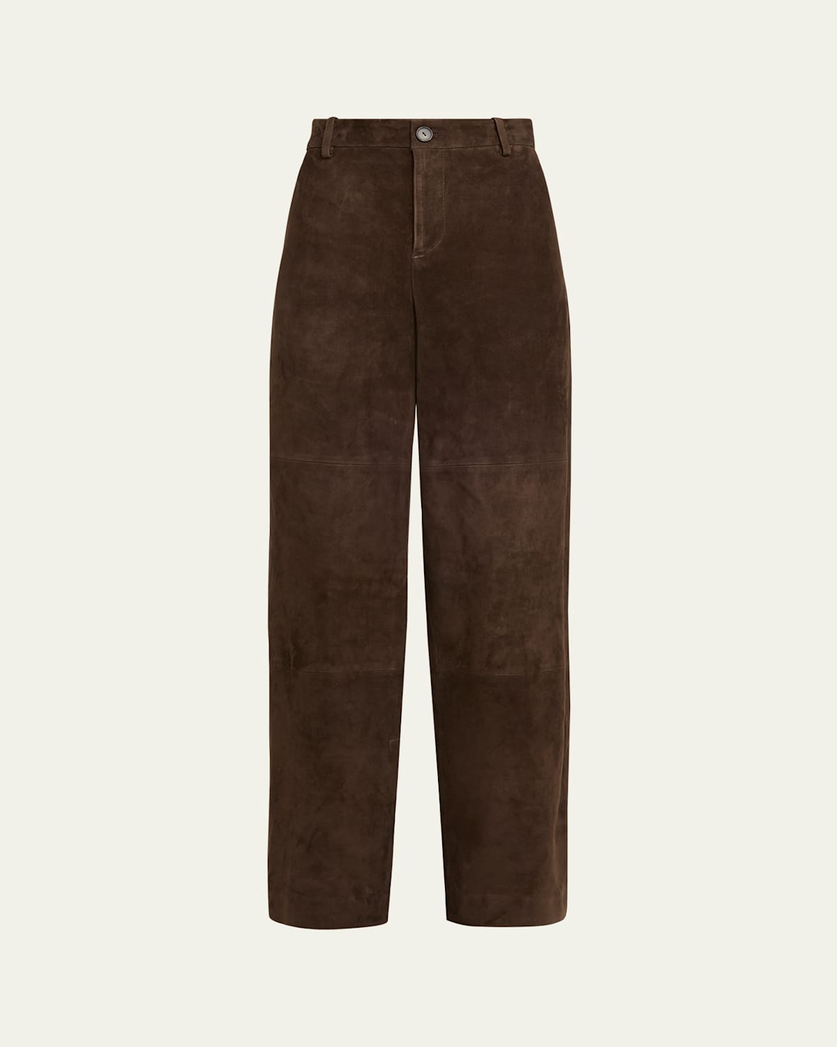 Vince Mid-rise Suede Trousers In Brown