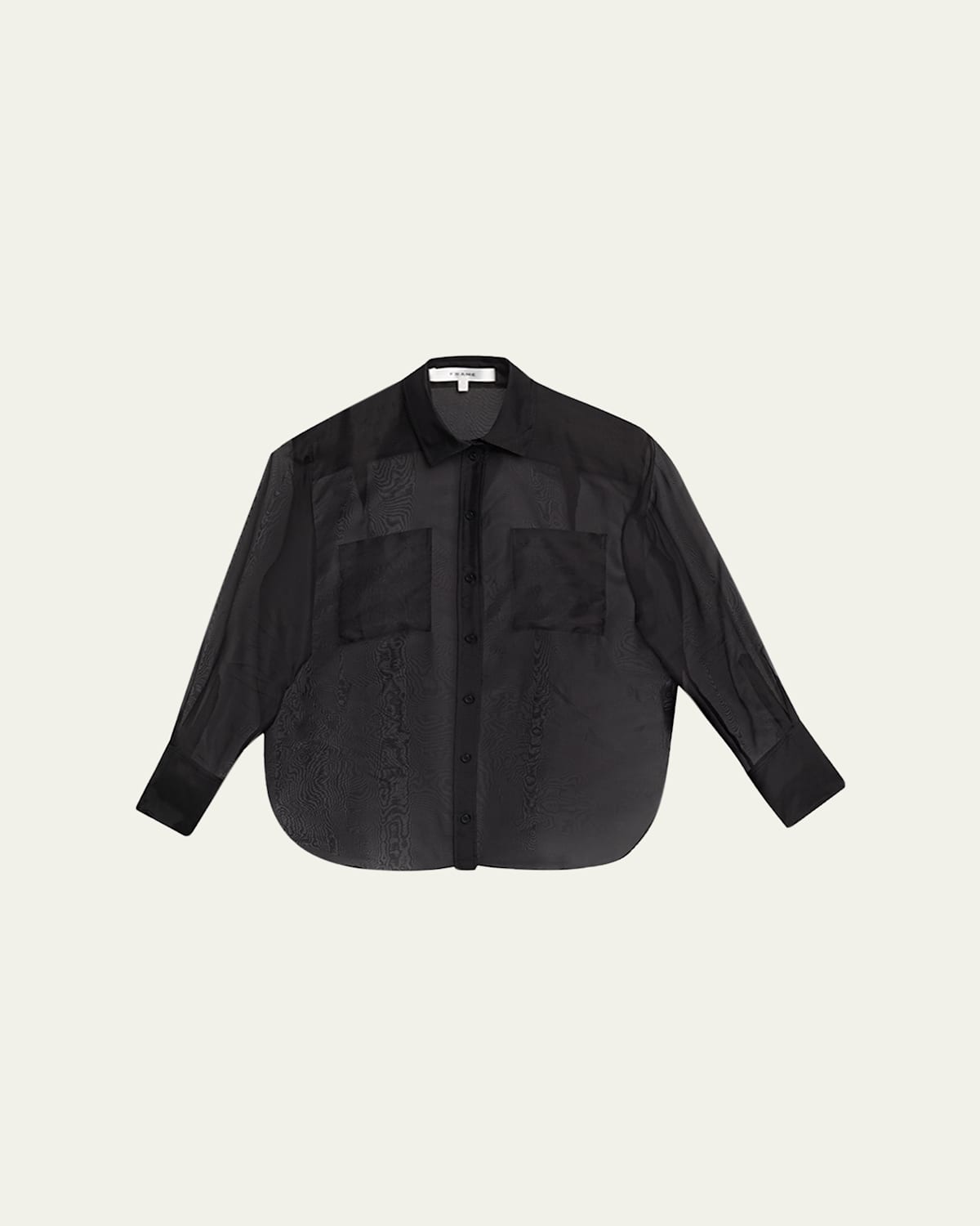 Frame The Silk Organza Shirt In Black