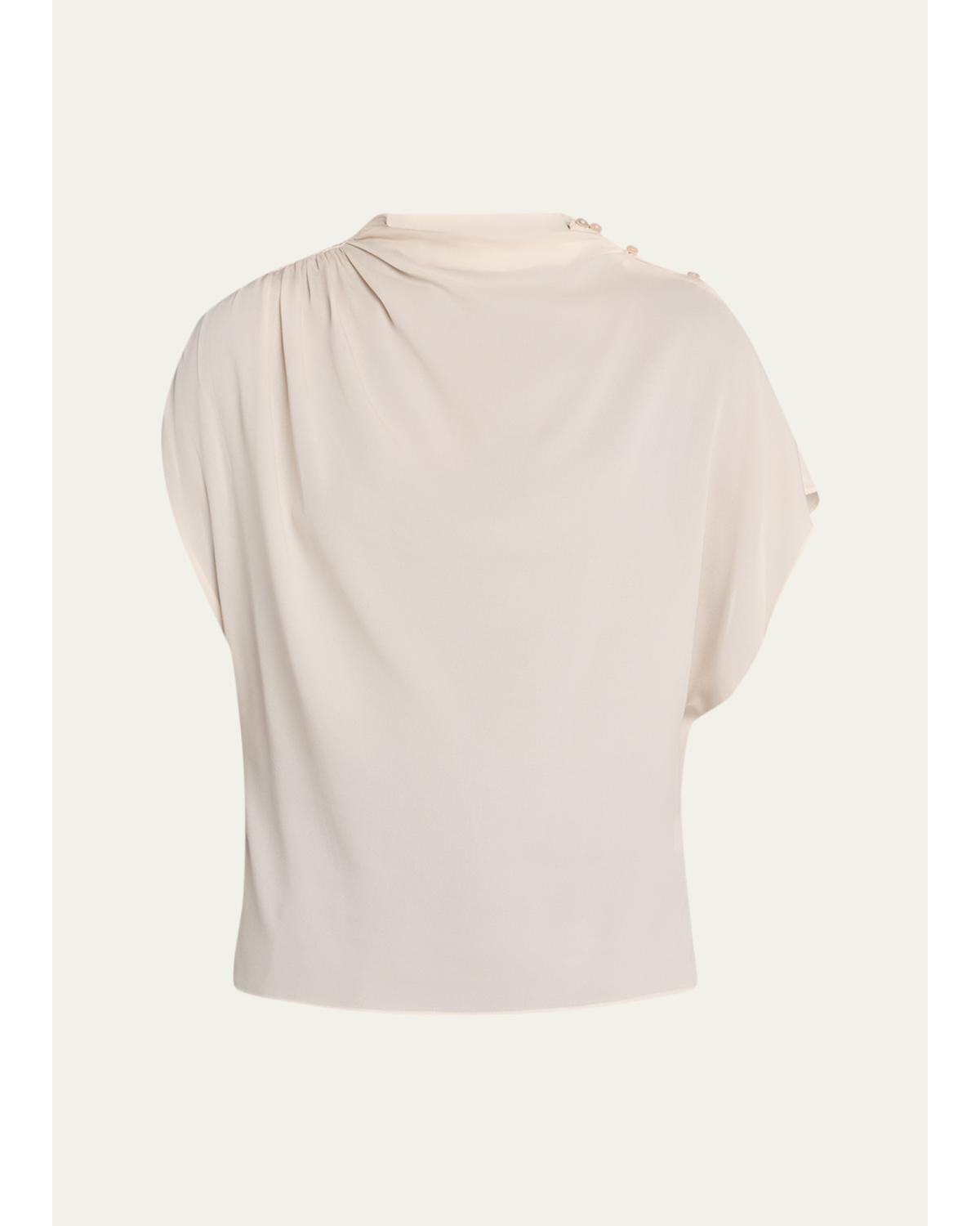 Wish You Would Draped Silk Georgette Blouse