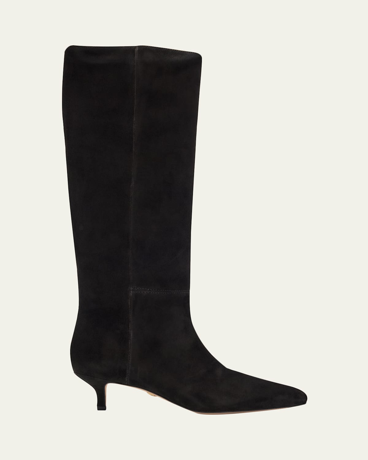 Veronica Beard Lisa Suede Kitten-heel Knee Boots In Black