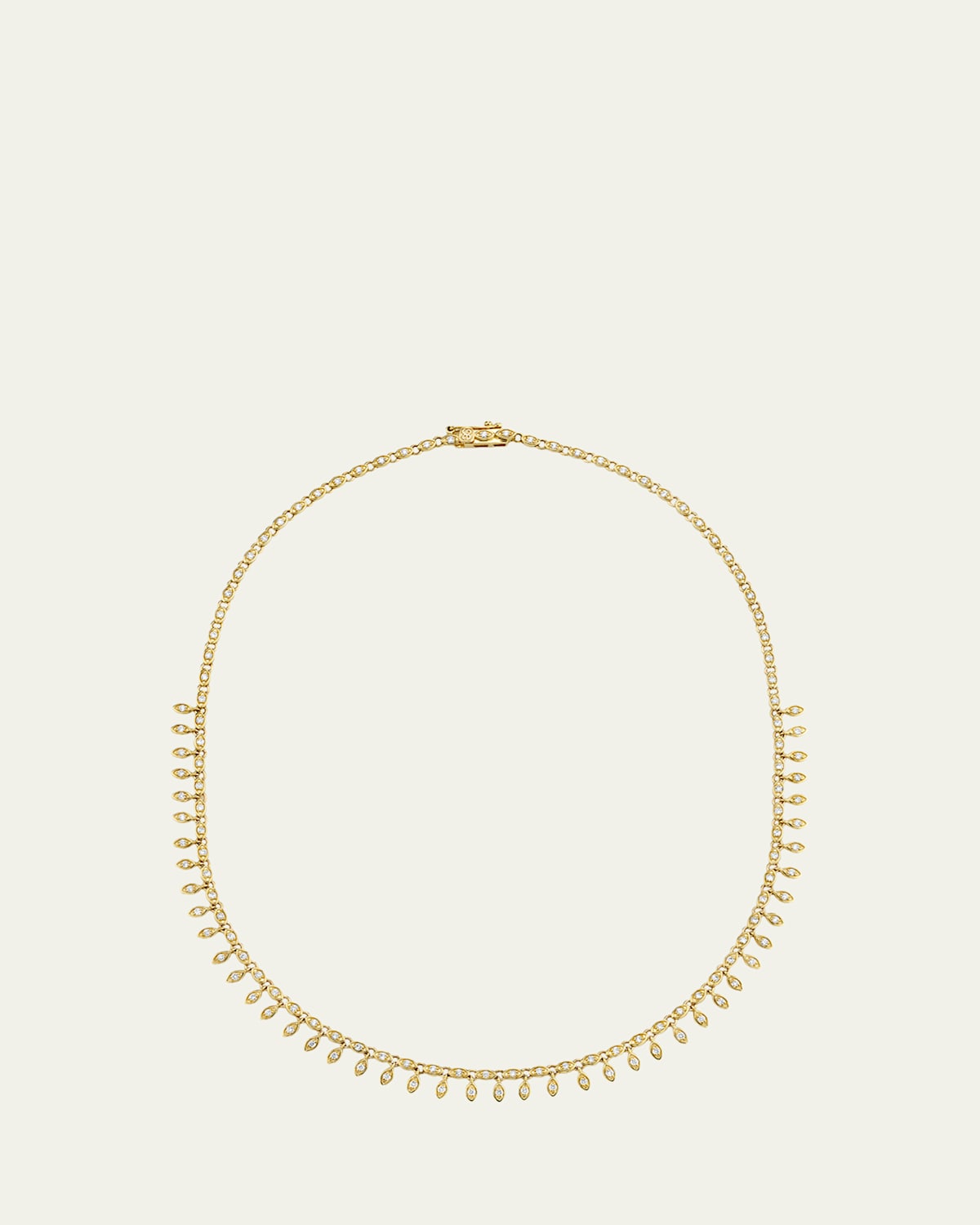 Sydney Evan 14K Yellow Gold Diamond Marquise Fringe Necklace