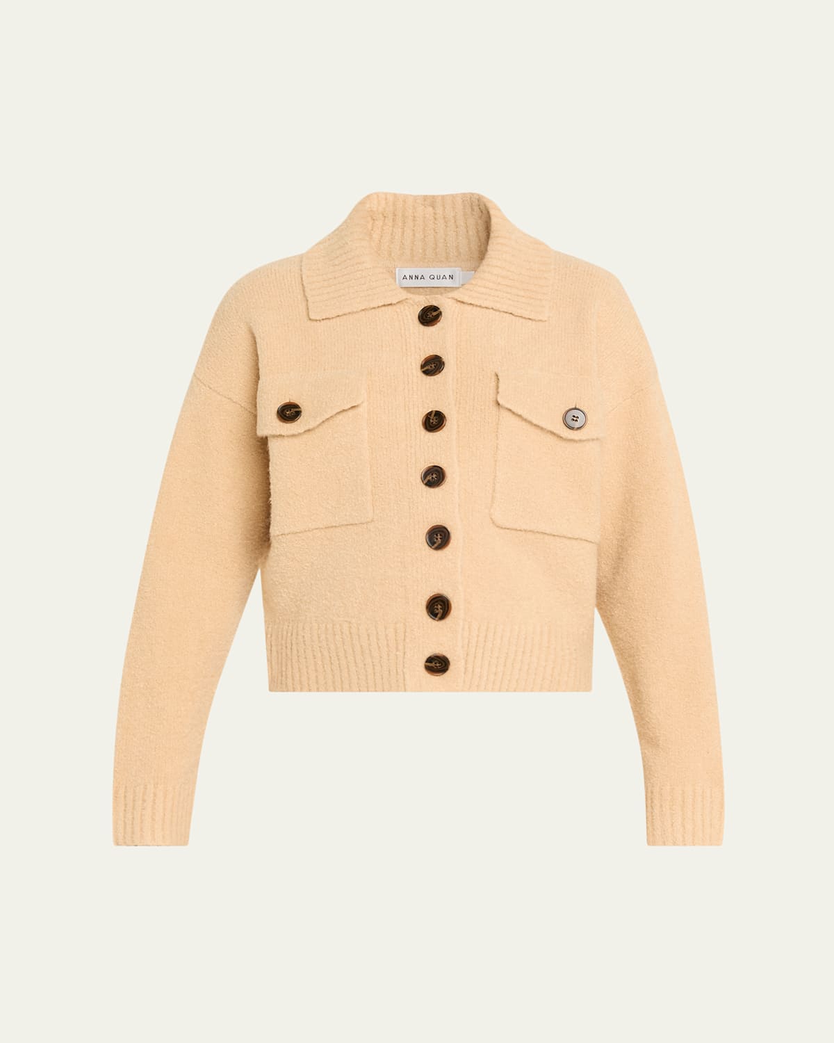 Anna Quan Reagan Bouclé Knit Jacket In Neutral