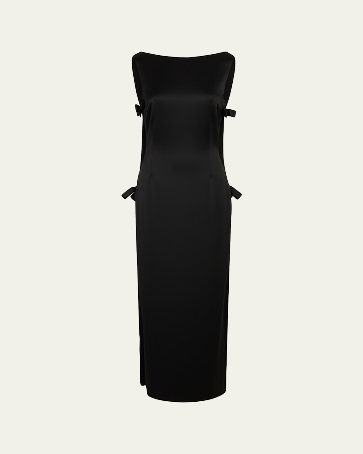 BERNADETTE Colette Bow Low-Back Cape Sleeveless Gown