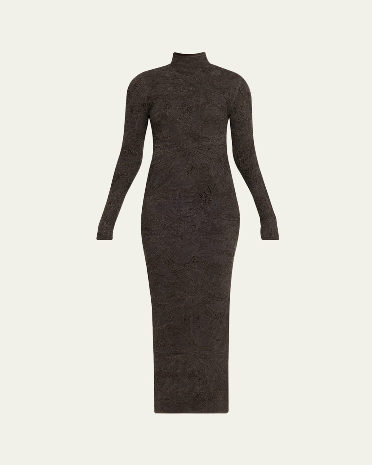 Alaïa Floral Lace Maxi Dress In Gray