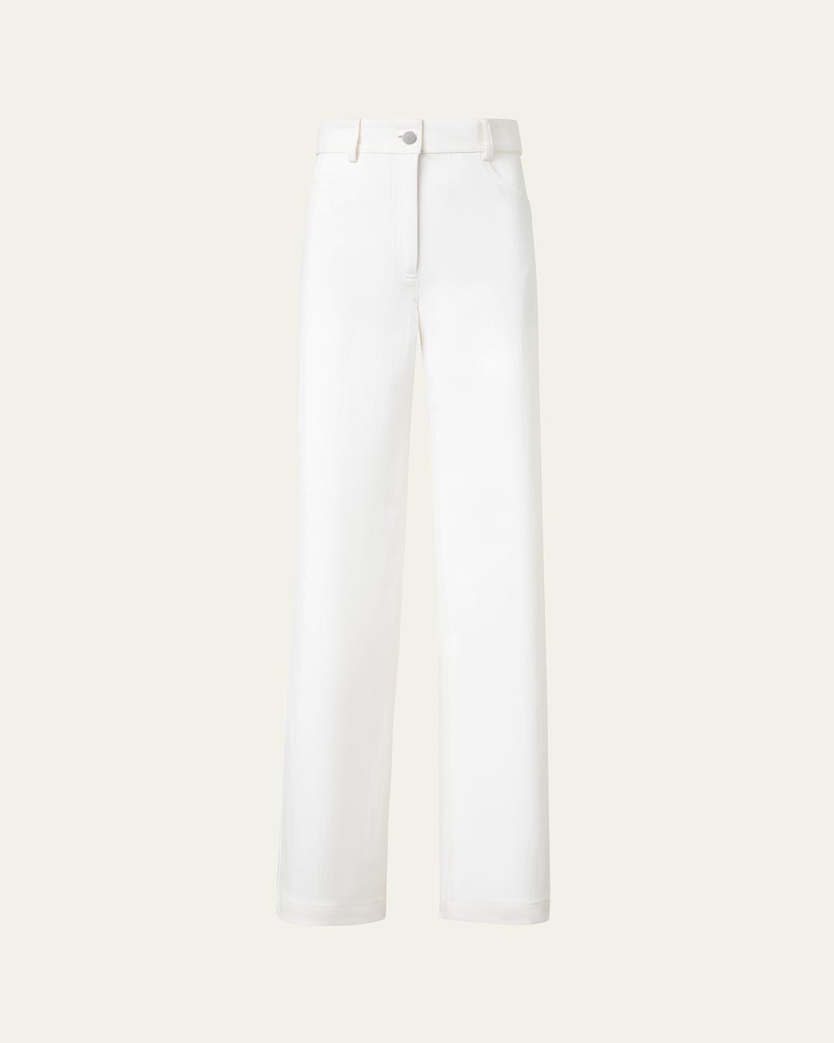 Akris Punto Cooper Wide-leg Denim Pants In White