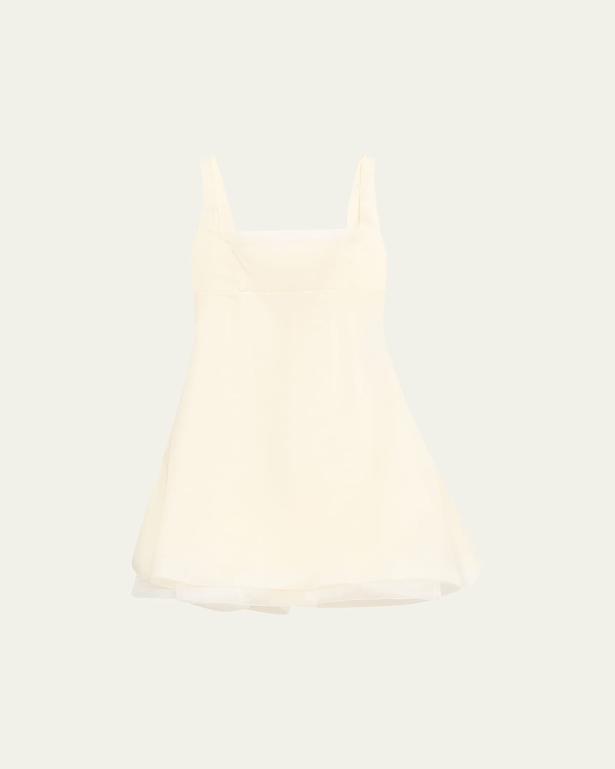 Alexander Mcqueen Square-neck Ruffle Kickback Mini Corset Dress In Metallic