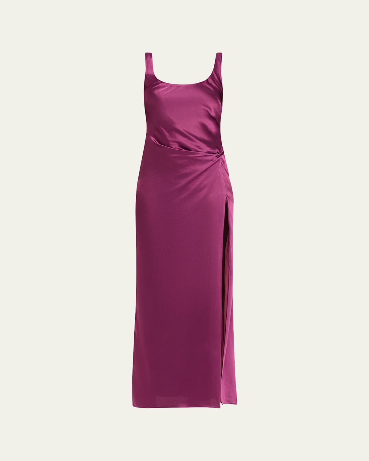 Anna Quan Etta Satin Column Dress In Purple