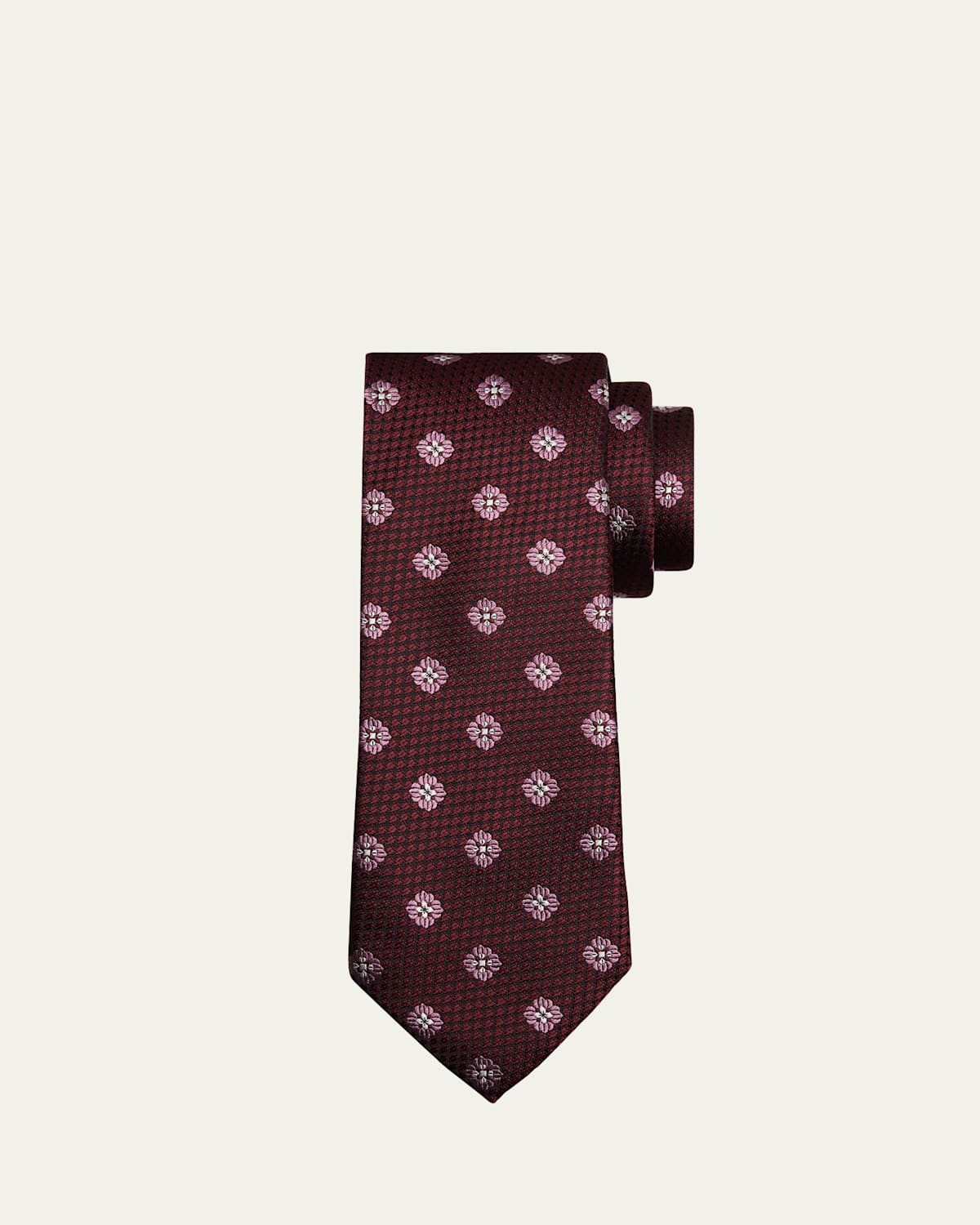 ZEGNA Men's Textured Floral Silk Jacquard Tie