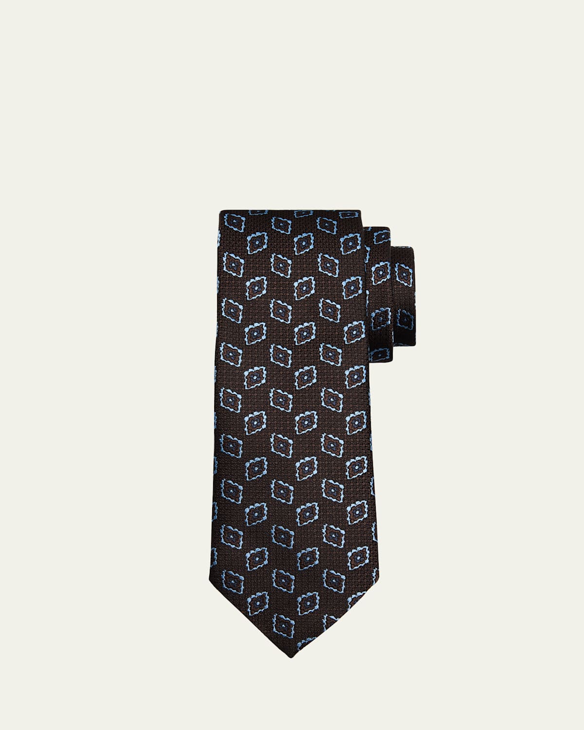 ZEGNA Men's Floral Medallion Silk Jacquard Tie