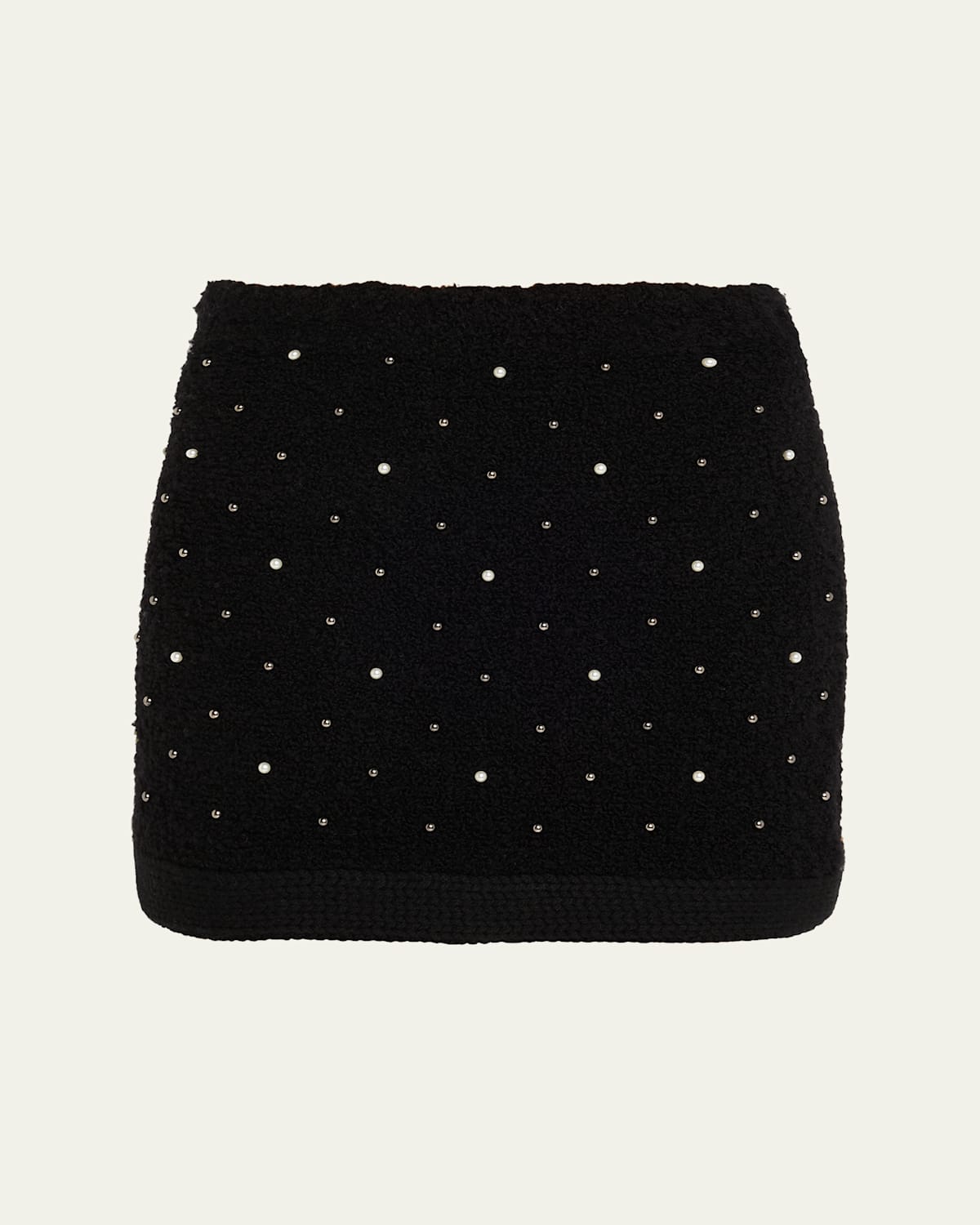 Frame The Embellished Mini Skirt In Black
