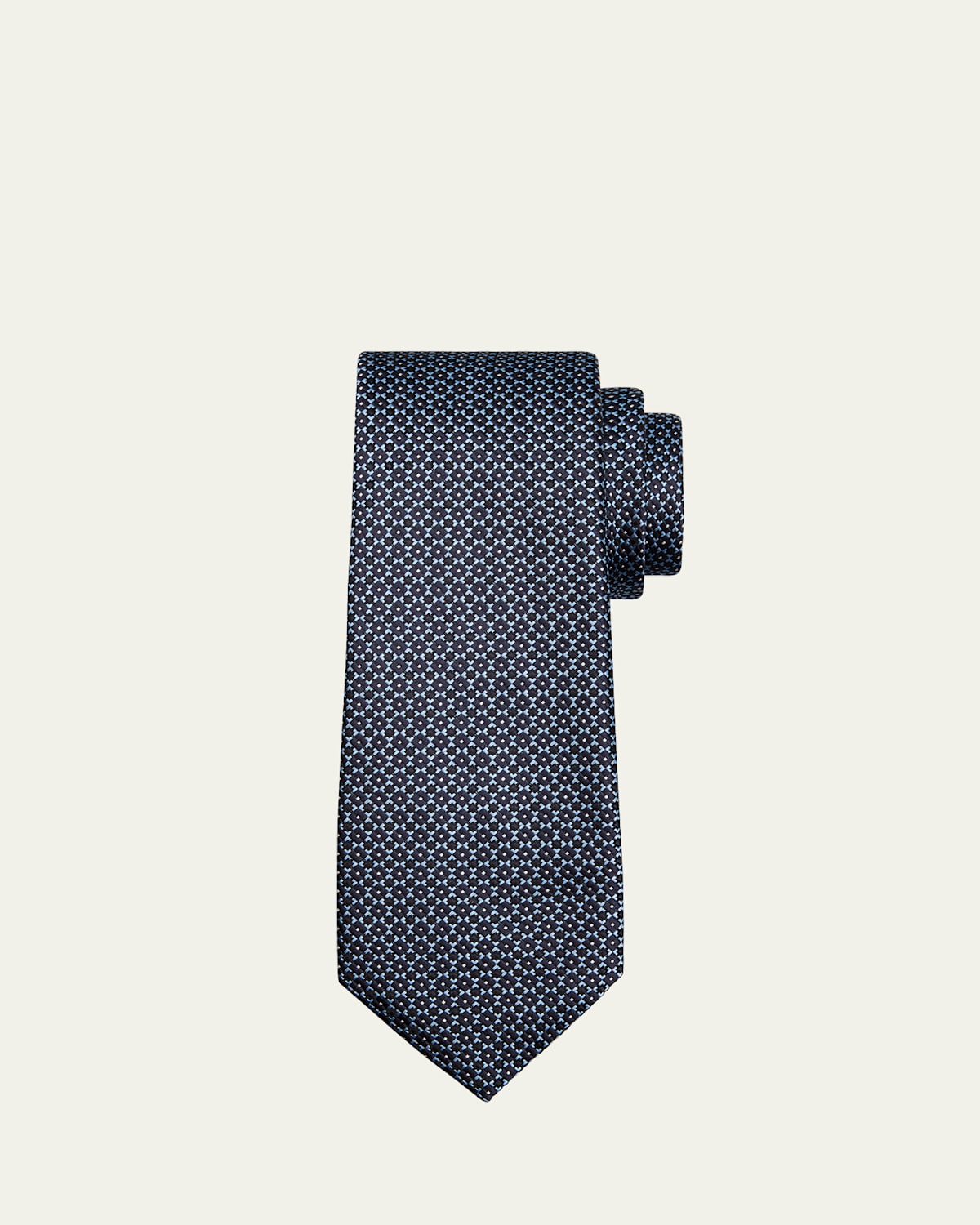 ZEGNA Men's Small Geometric Silk Jacquard Tie