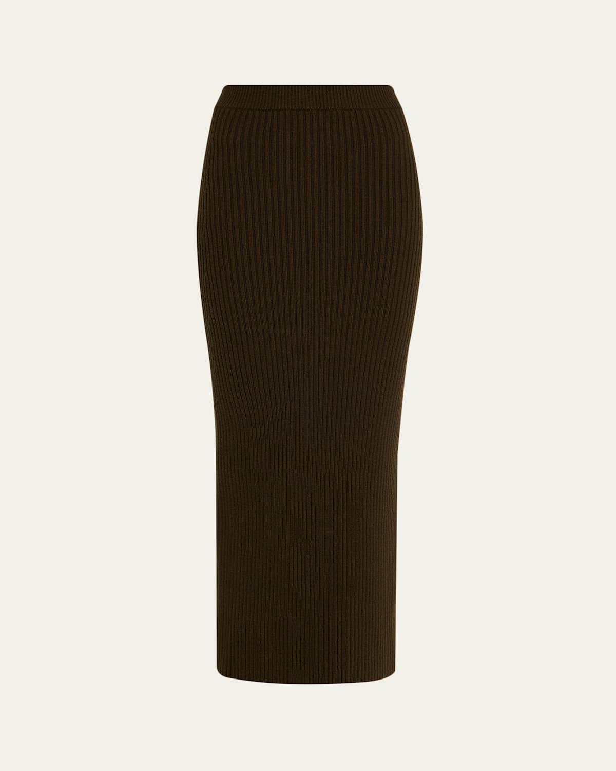 Max Mara Ribbed Wool-cashmere Maxi Pencil Skirt In Green