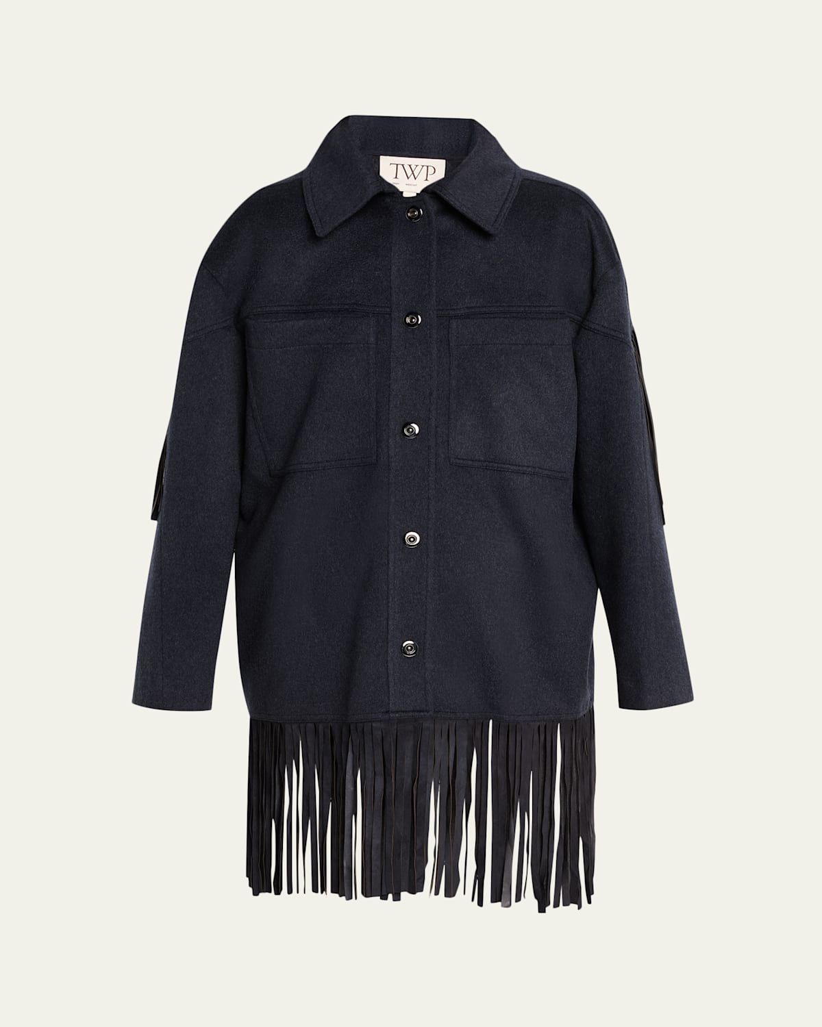 Twp Midnight Cowboy Fringe-trim Cashmere Jacket In Blue