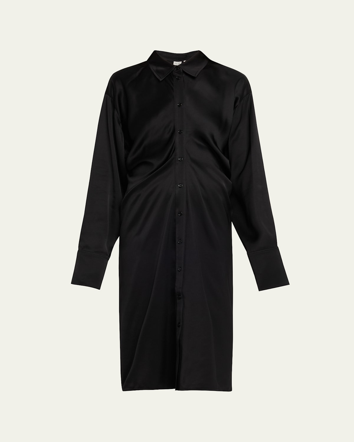 Totême Slouch Satin Knee-length Shirtdress In Black