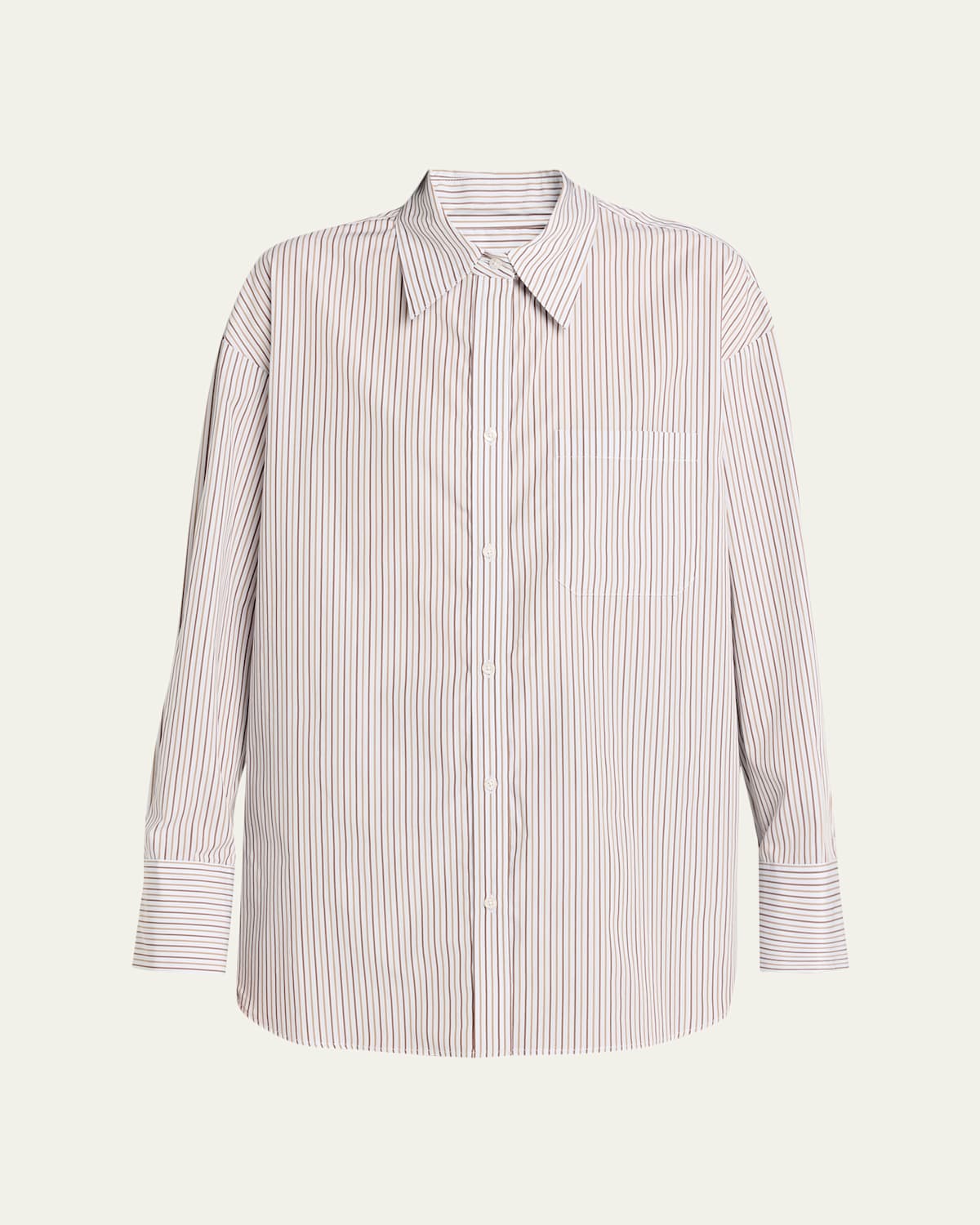 Twp Big Joe Striped Cotton Button-front Shirt In Neutral