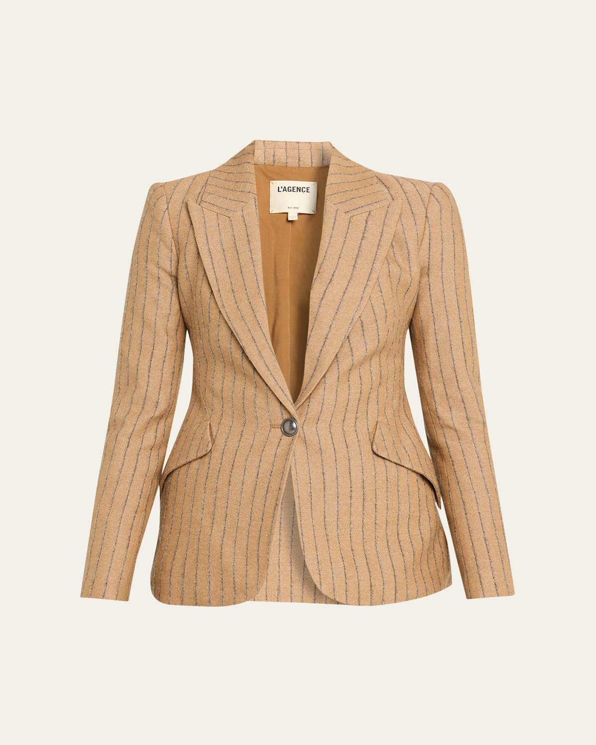 L'agence Chamberlain Pinstriped Single-breasted Blazer In Brown