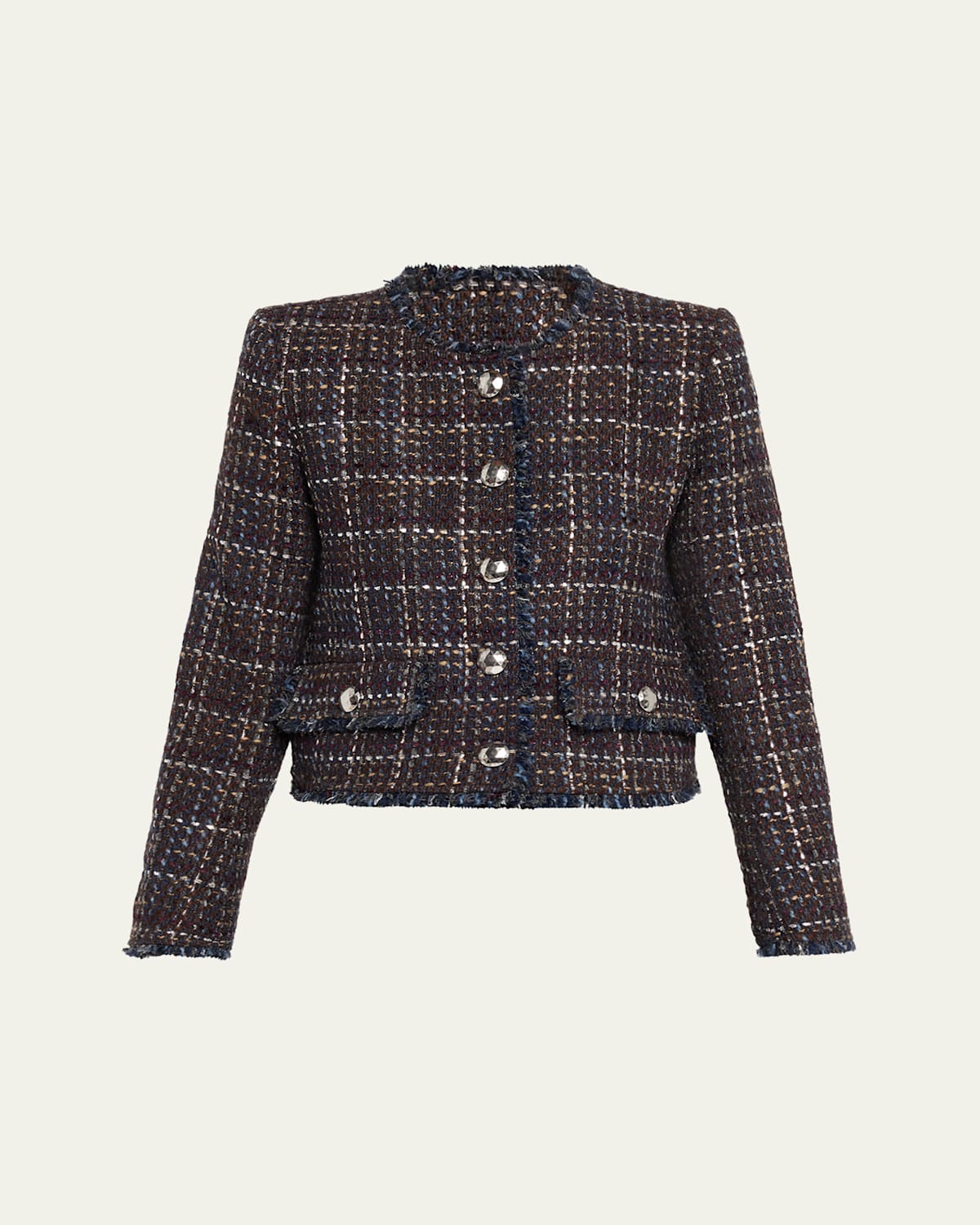 L'agence Zaya Tweed Jacket In Blue