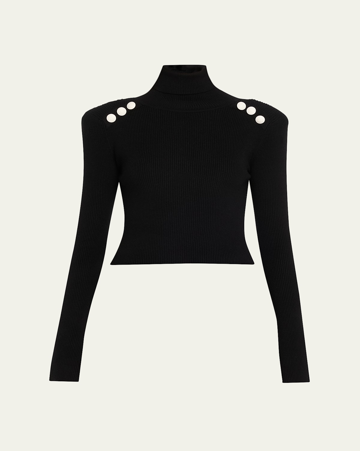 L'agence Colette Cropped Turtleneck Sweater In Black