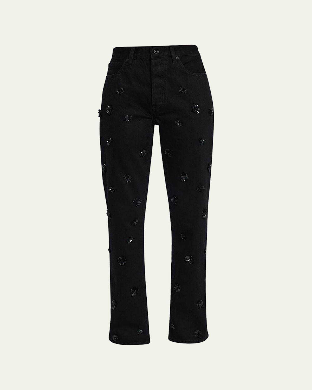 Frame The Embellished Vertical Jeans In Black
