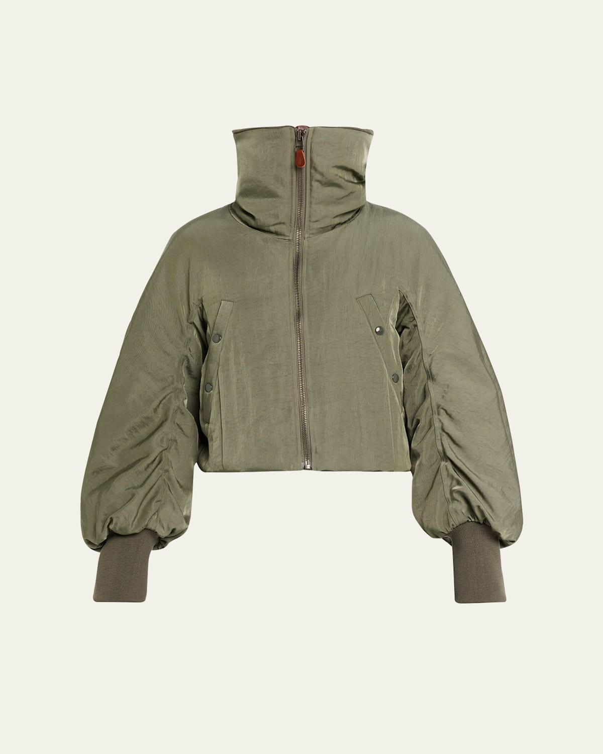 R13 Oversized Padded Flight Jacket In Green