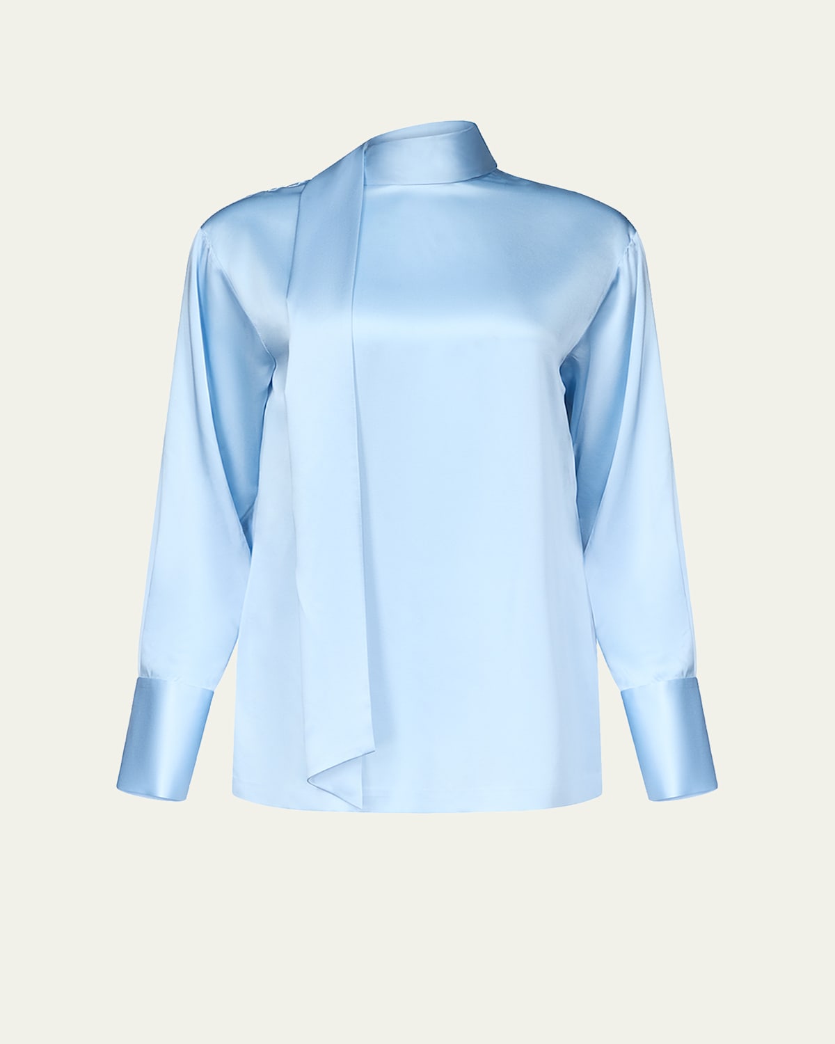 Diane Von Furstenberg X Henry Zankov Eldridge Oversized Tie-neck Silk Top In Blue