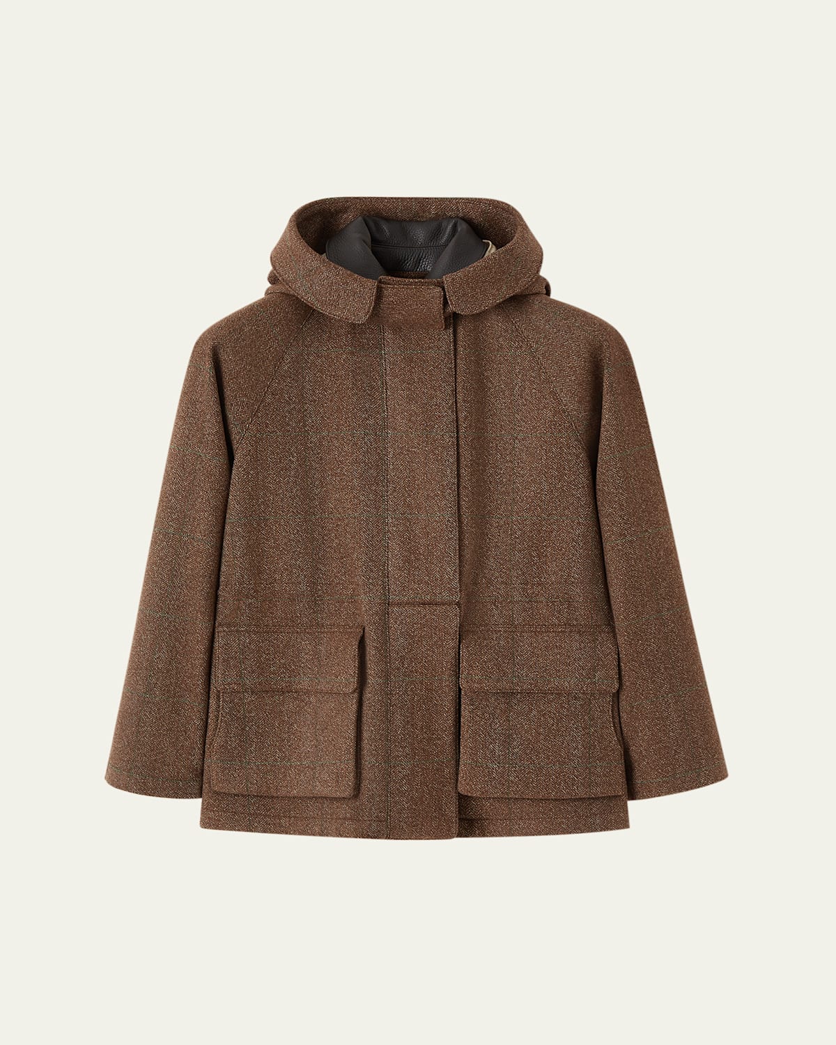 Loro Piana Horsey Cashmere Mini Parka Jacket In Brown