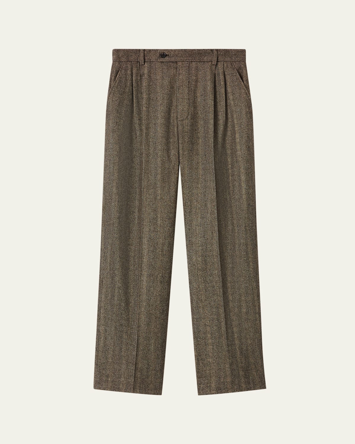 Loro Piana Joris Pleated Straight-leg Trousers In Green