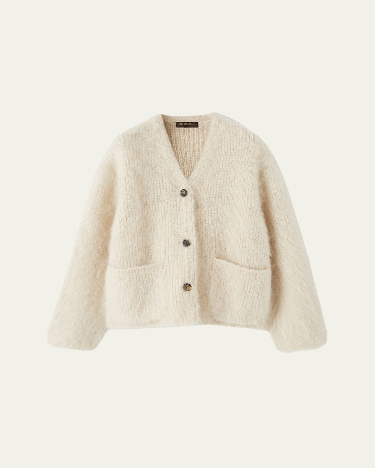 Loro Piana Cherry Hill Mohair-Cashmere V-Neck Cardigan