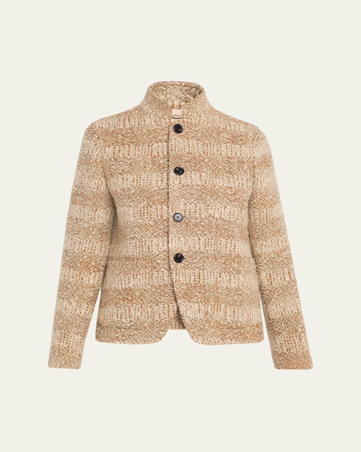 Loro Piana Spagna Wool Mini Single-breasted Jacket In Brown