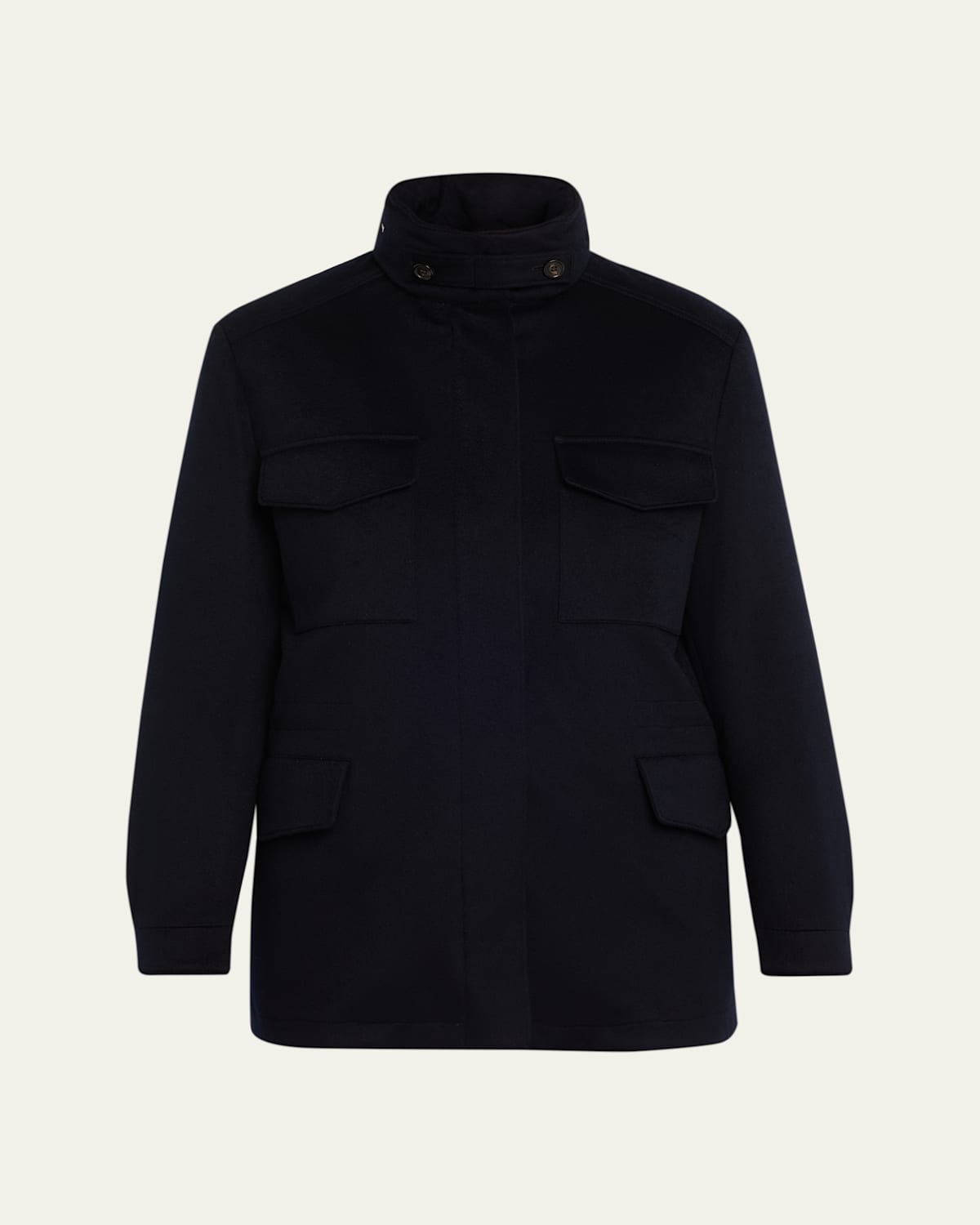 Loro Piana Traveller Cashmere Field Jacket In Black